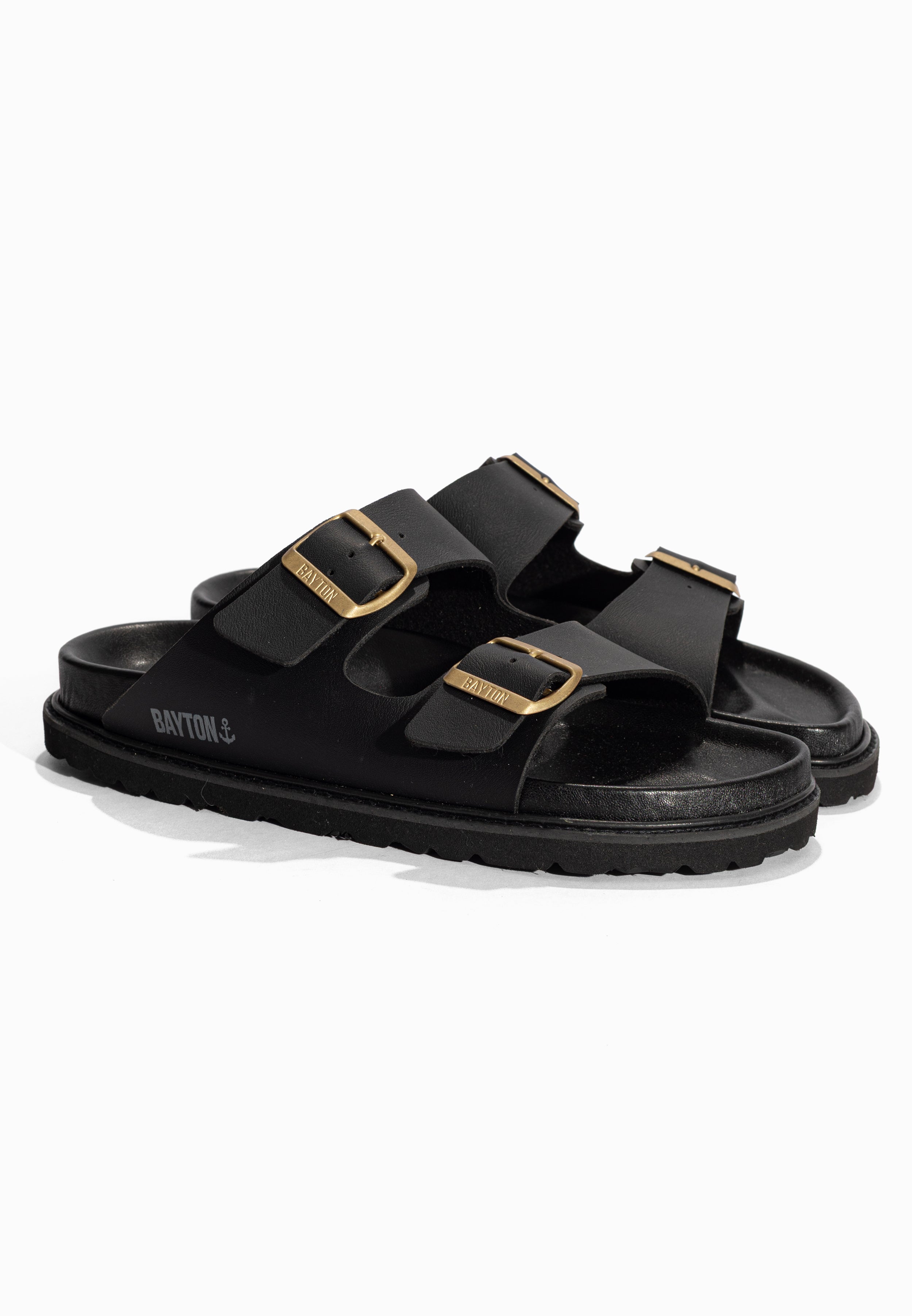 Sandales 2 Brides Atila Noir Bayton pour Femme