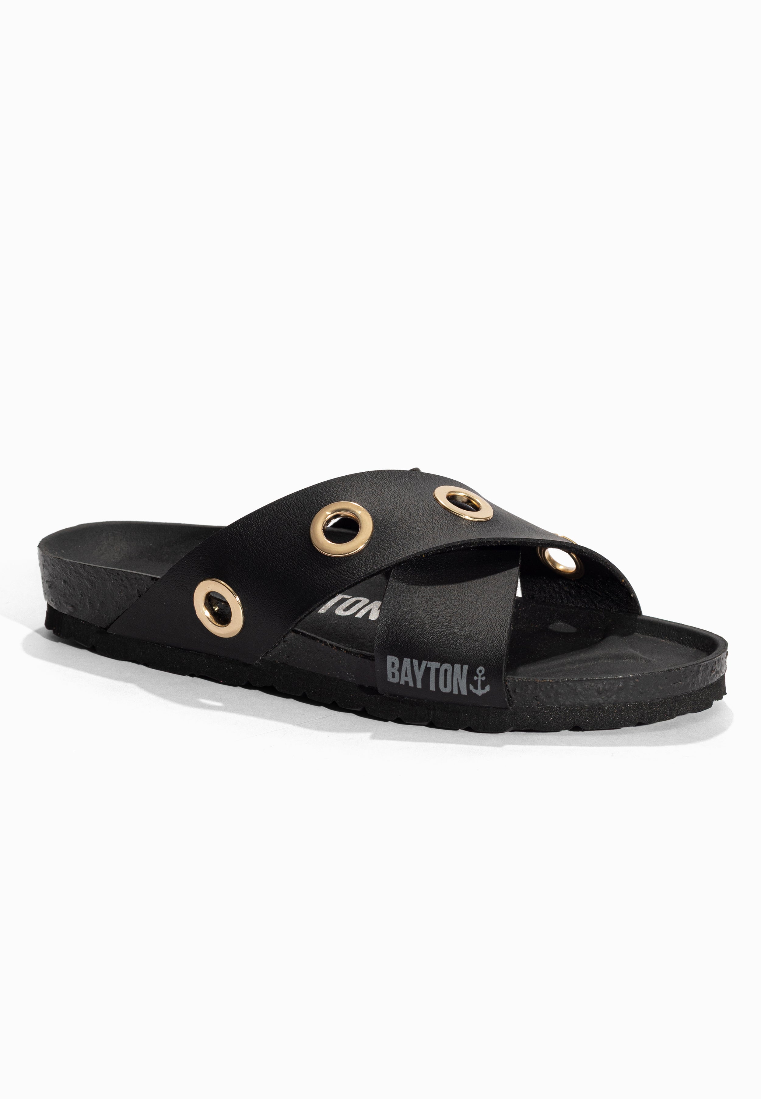 Sandales 2 Brides Burdy Noir Bayton pour Femme
