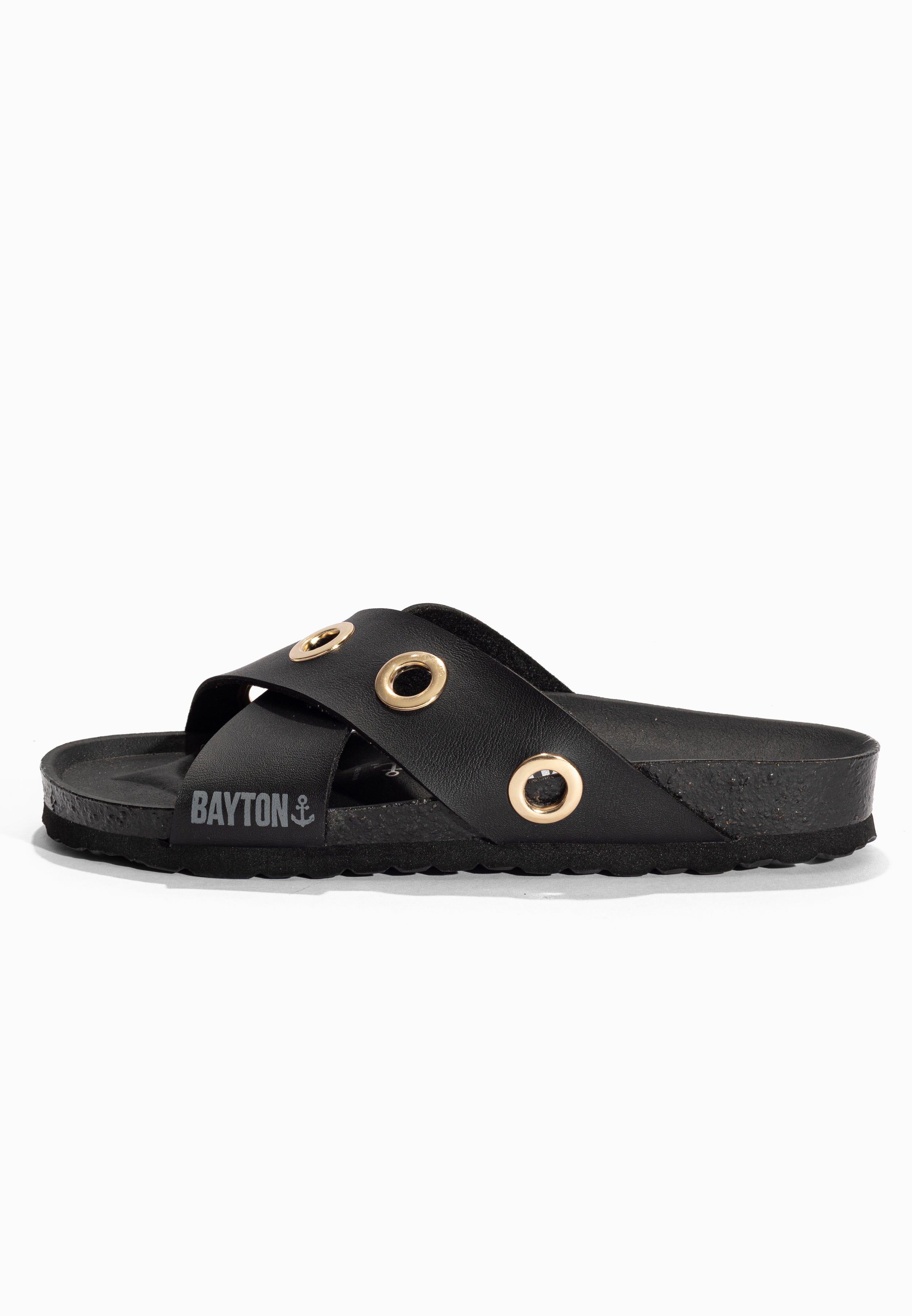 Sandales 2 Brides Burdy Noir Bayton pour Femme