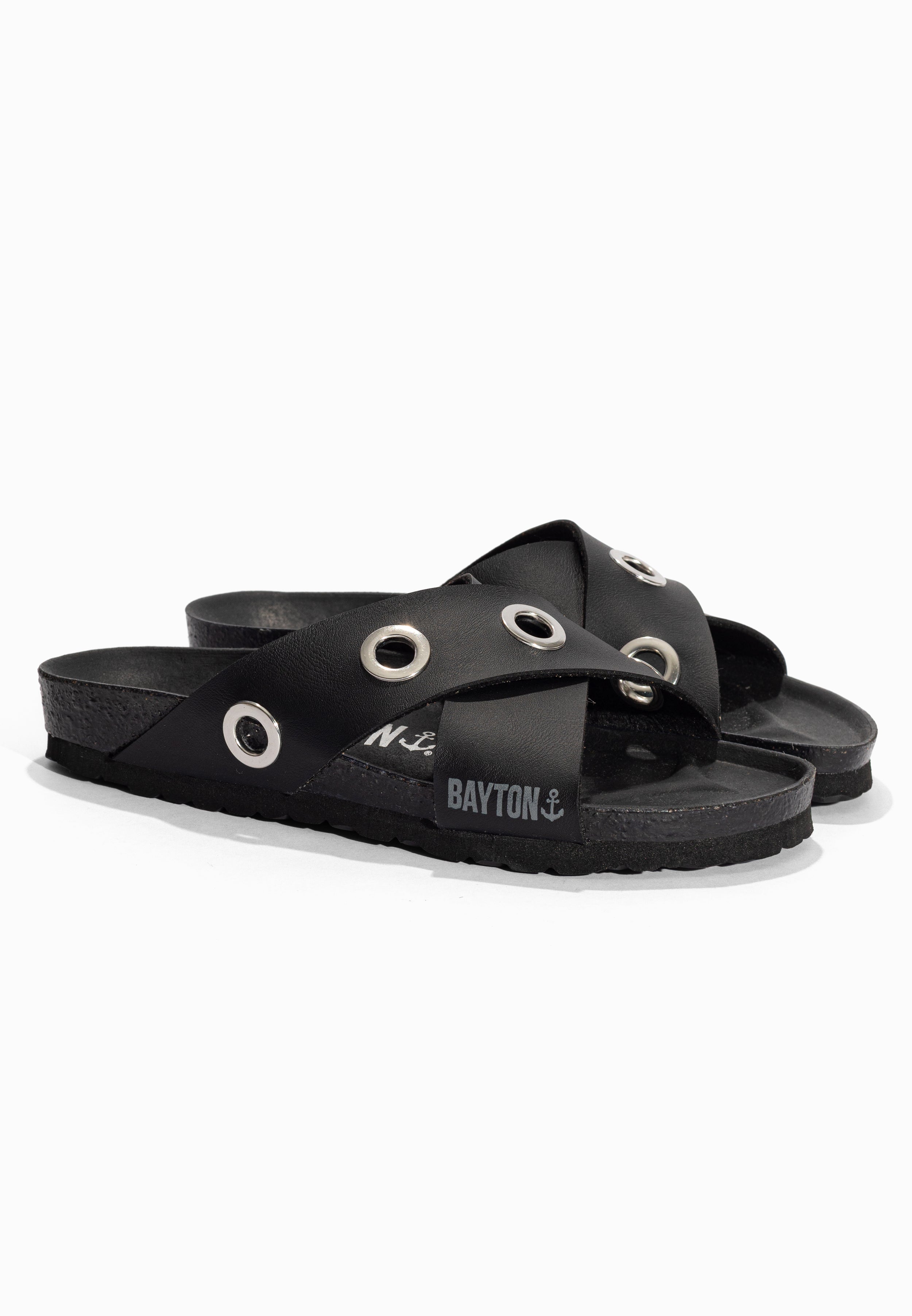 Sandales 2 Brides Burdy Noir Bayton pour Femme