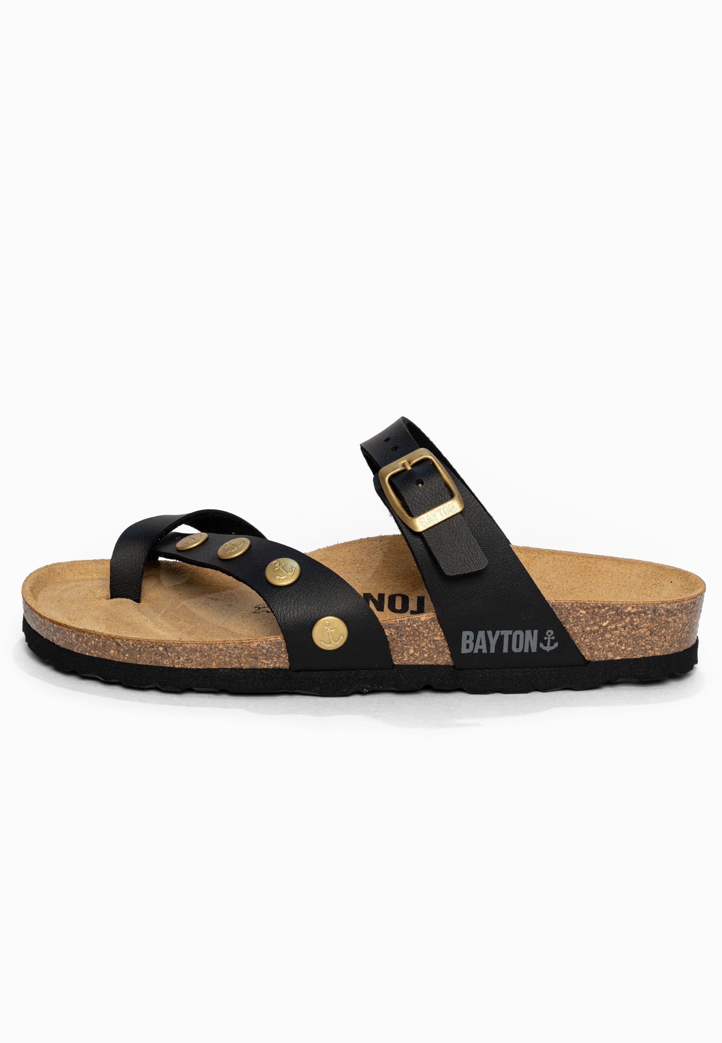 Sandales à Entre-doigts Divine Noir Bayton pour Femme