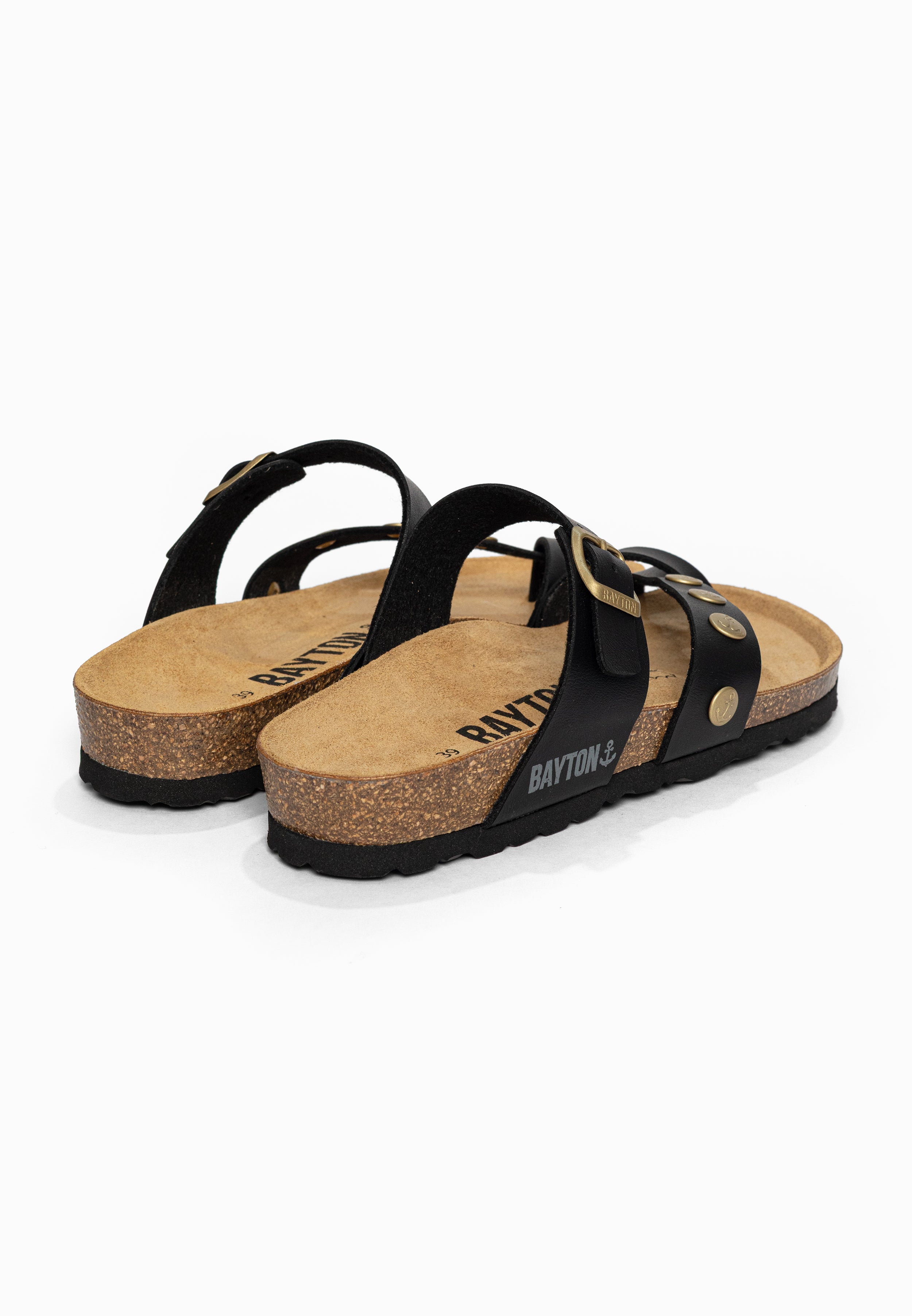 Sandales à Entre-doigts Divine Noir Bayton pour Femme
