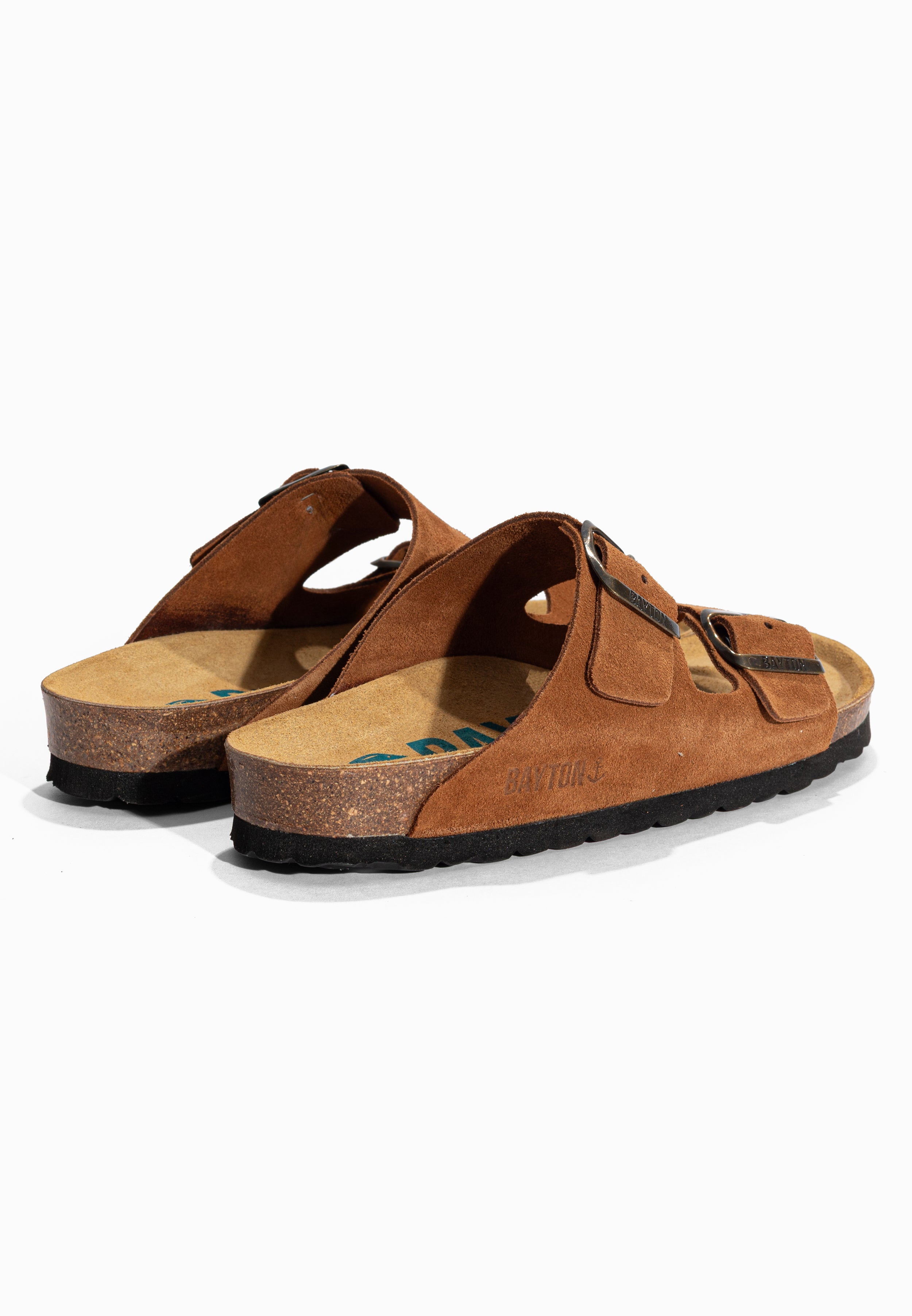 Sandales 2 Brides Atlas Camel en Cuir Suédé Bayton pour Homme