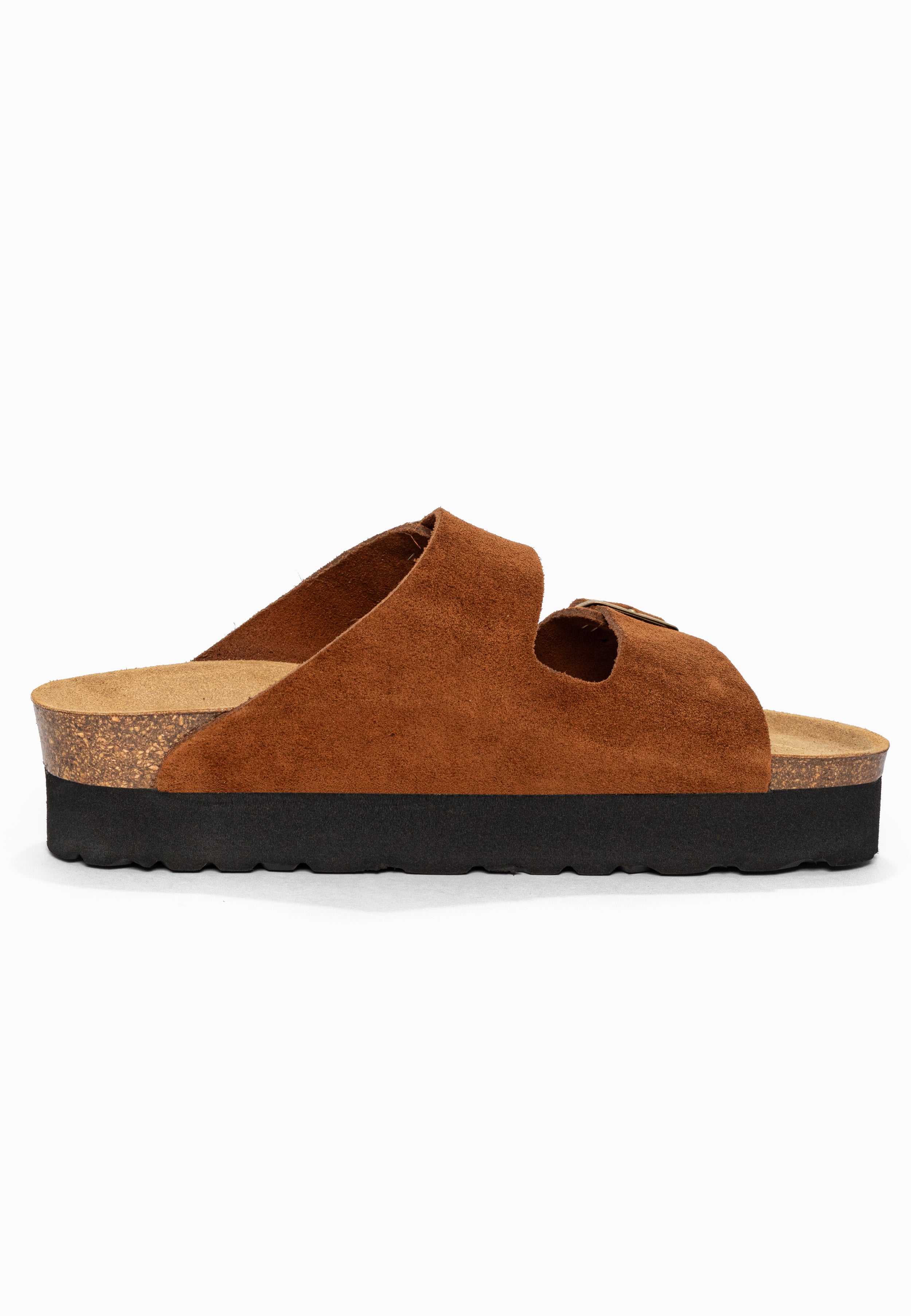 Sandales à Plateforme Japet Camel en Cuir Suédé Bayton pour Femme