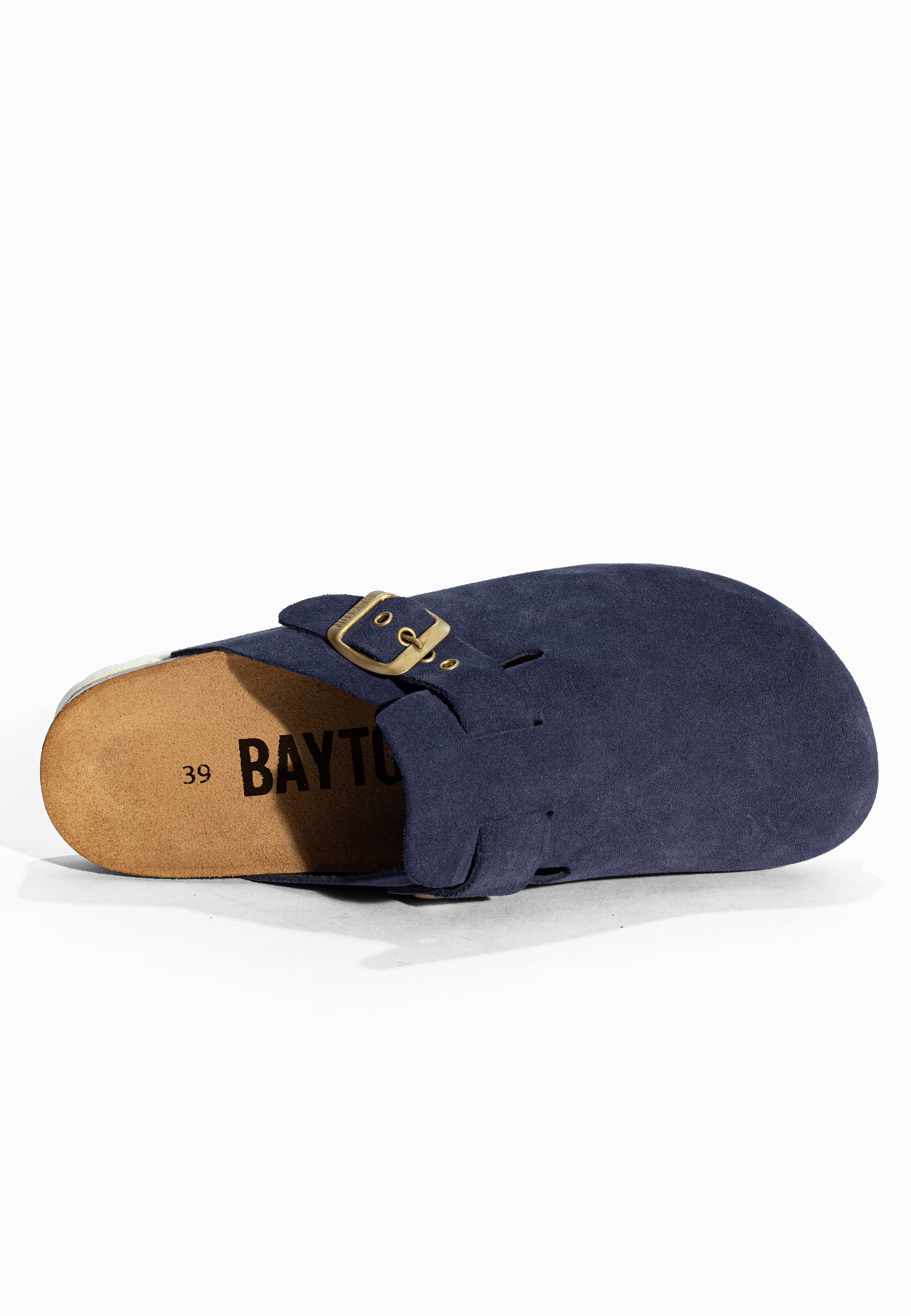 Sabots Milky Bleu marine en Cuir Suédé Bayton pour Femme