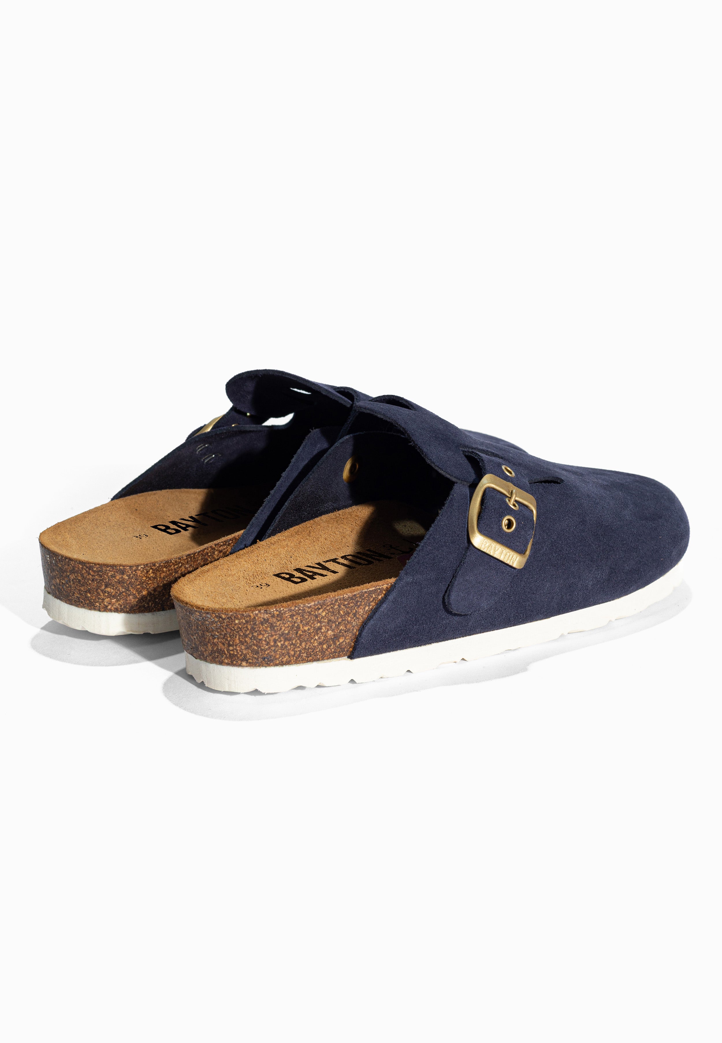 Sabots Milky Bleu marine en Cuir Suédé Bayton pour Femme