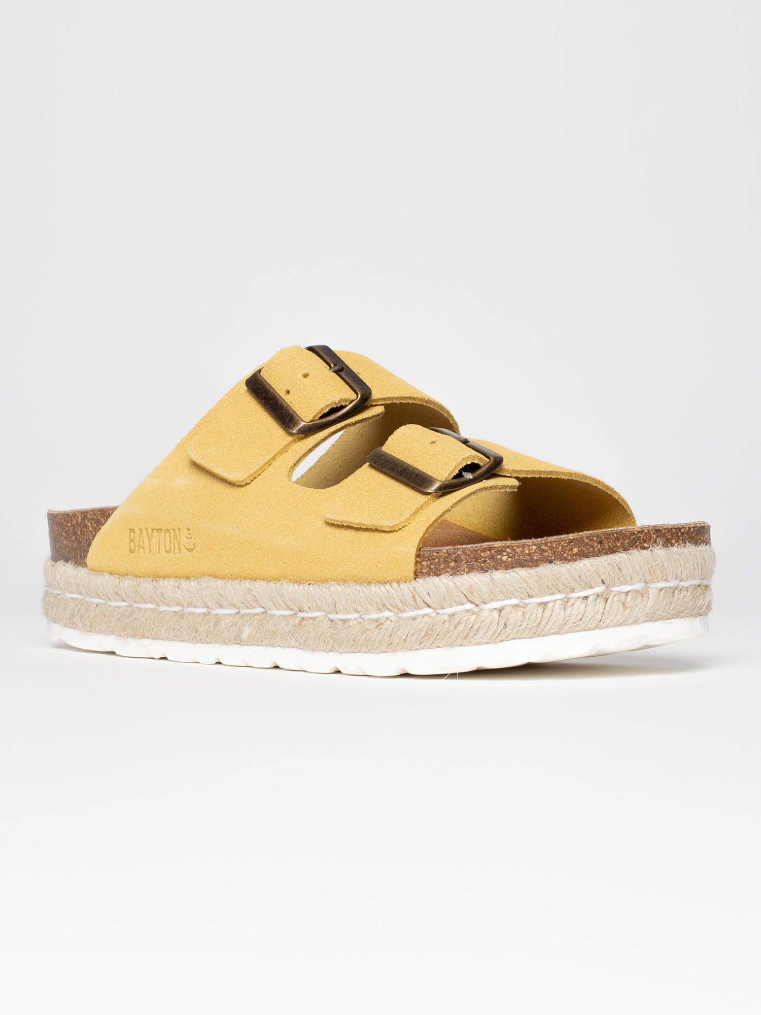 Alcee Mustard Suede Leather Platform Sandals