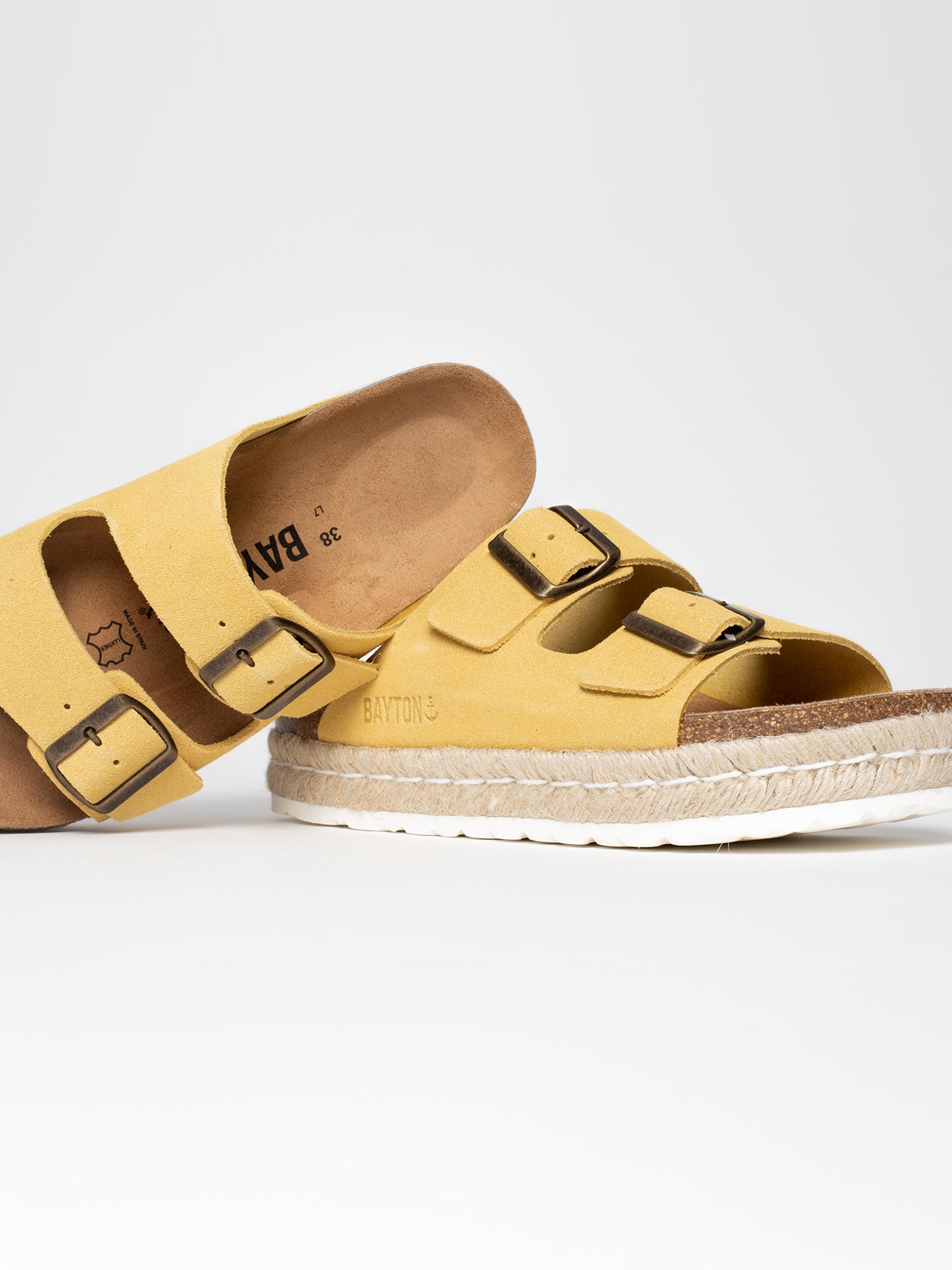 Alcee Mustard Suede Leather Platform Sandals