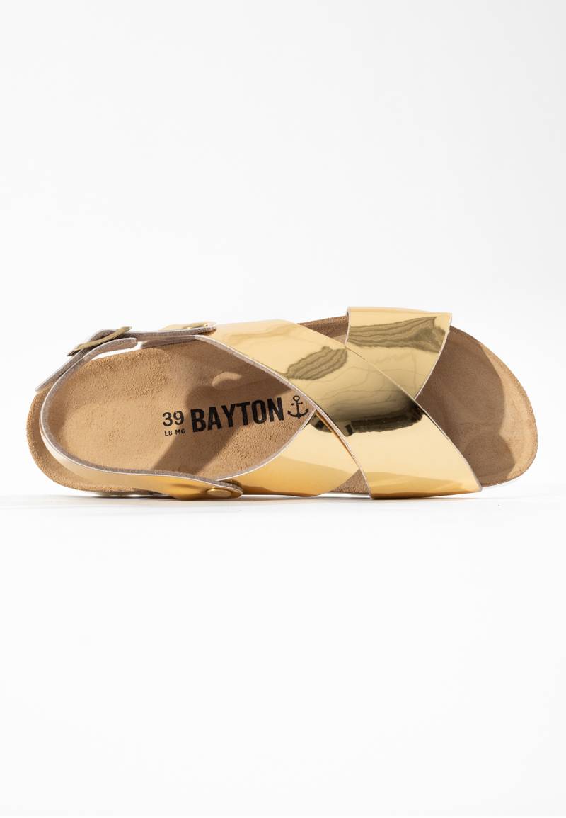 Sandales-Lime-Doré-Multi-Brides-Bayton-femme