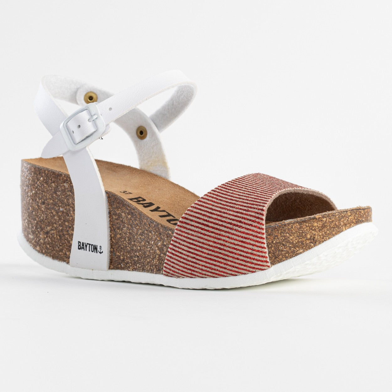 Sandales Leganes Rouge Et Blanc Compensées et Semi-compensées Bayton femme