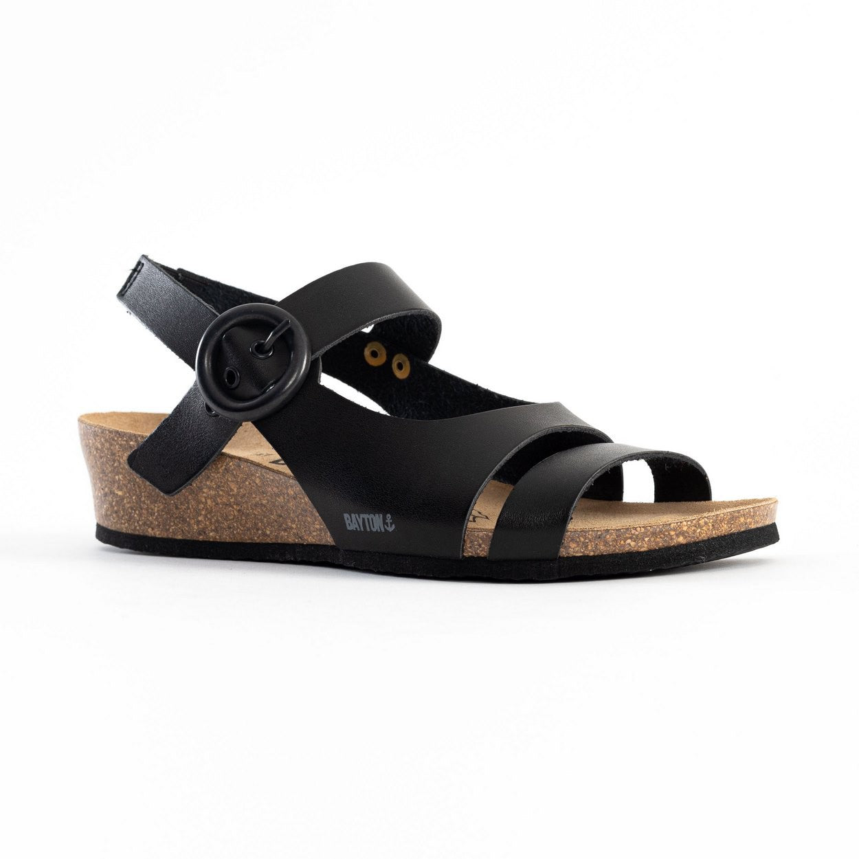 Sandales Tomar Noir et Argent Compensées et Semi-compensées Bayton femme