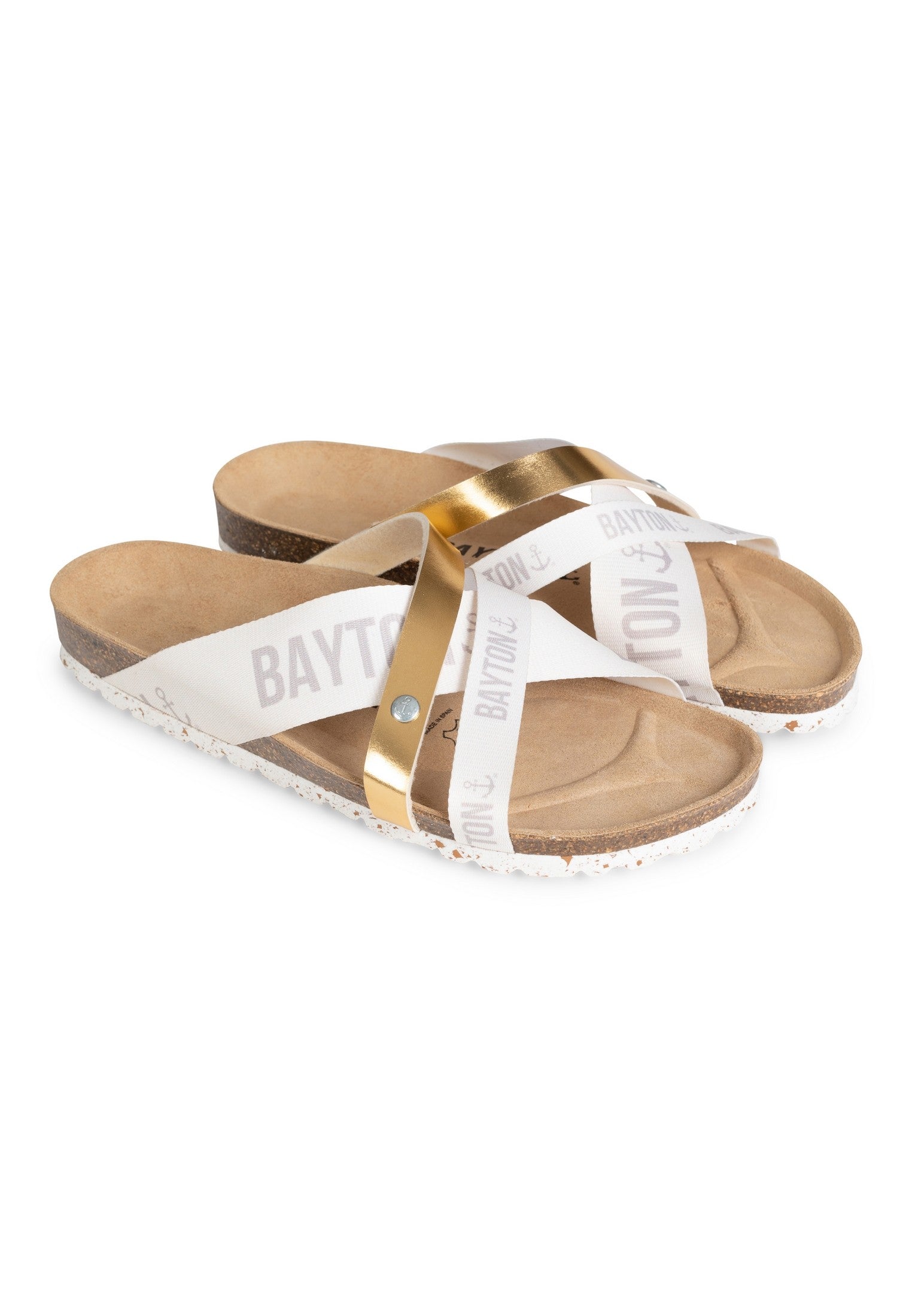 Sandales-Sisco-Beige-Et-Dorées-Multi-Brides-Bayton-femme