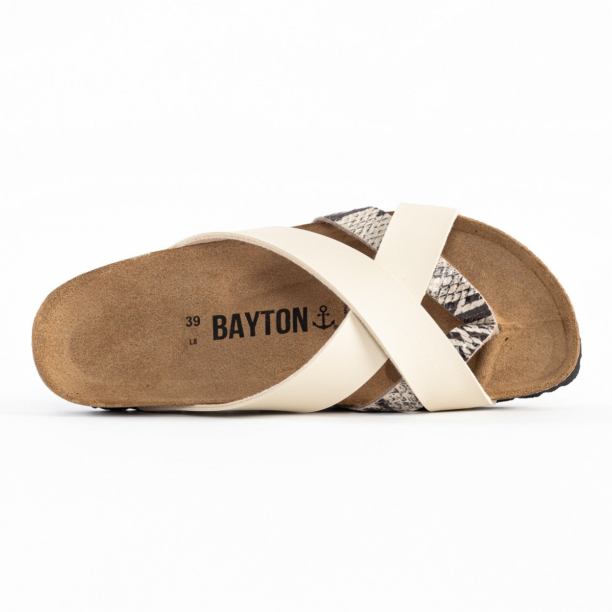 Sandalias Alava Multinovias Beige Y Pitón