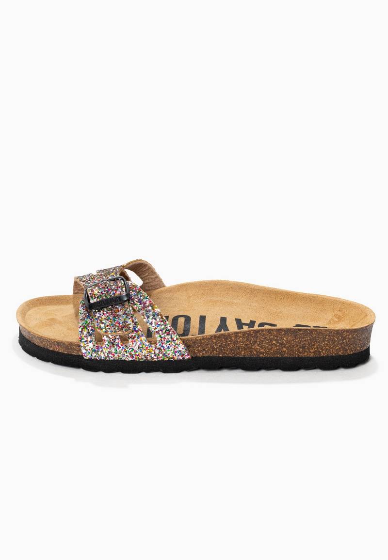 Athena Multicolored Glitter 1 Strap Sandals