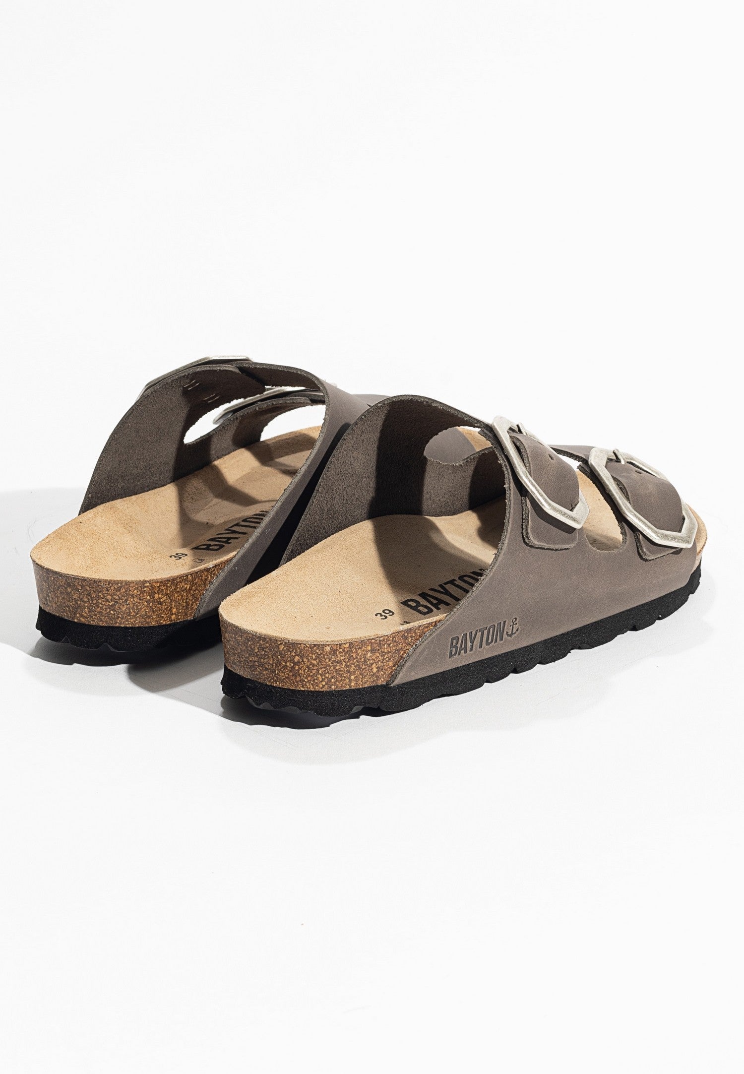 Sandales-2-Brides-Atlas-Anthracite-100%-Cuir-Bayton-femme