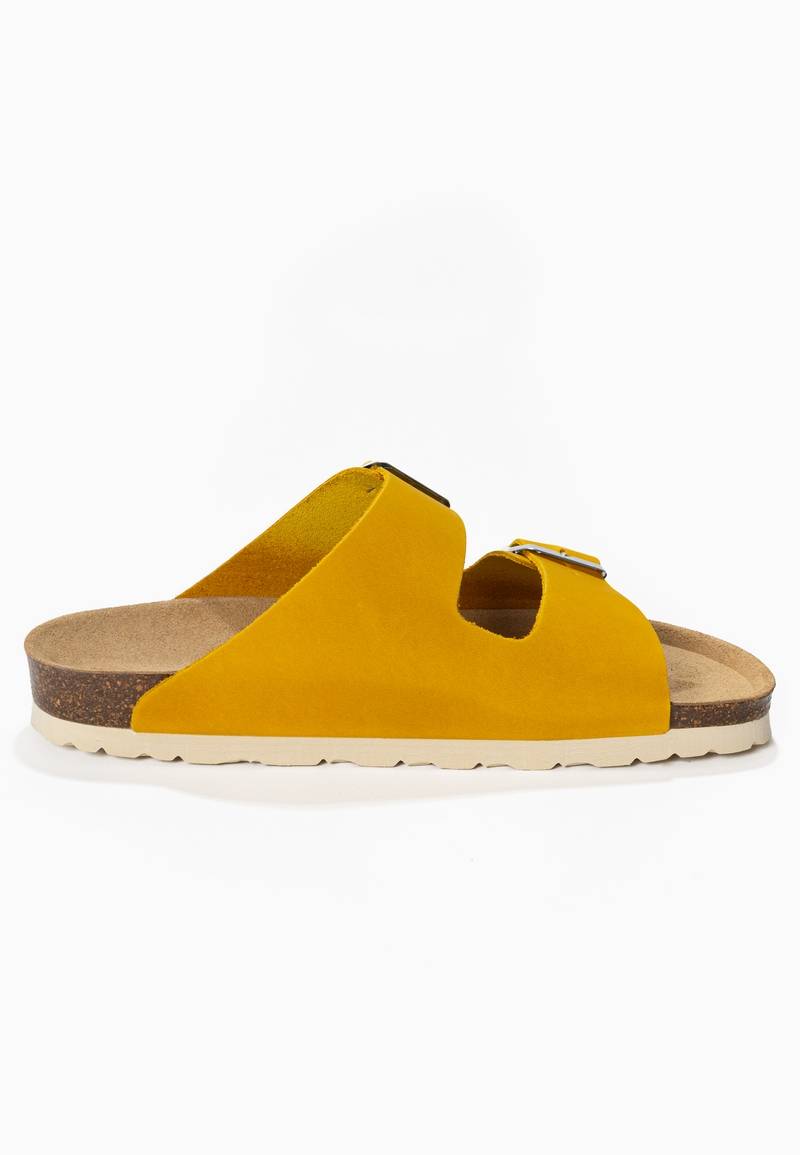 Sandales-2-Brides-Atlas-Jaune-100%-Cuir-Bayton-femme