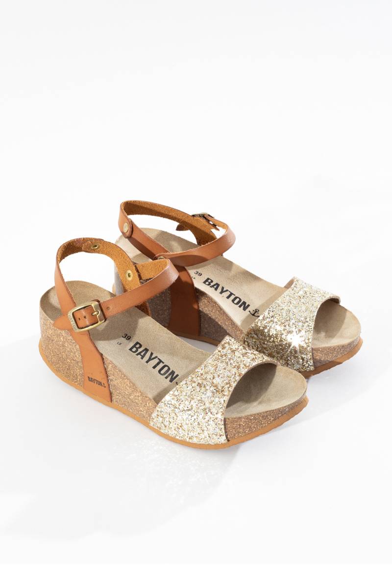 Sandalias Maya Cuña Y Semicuña Camel