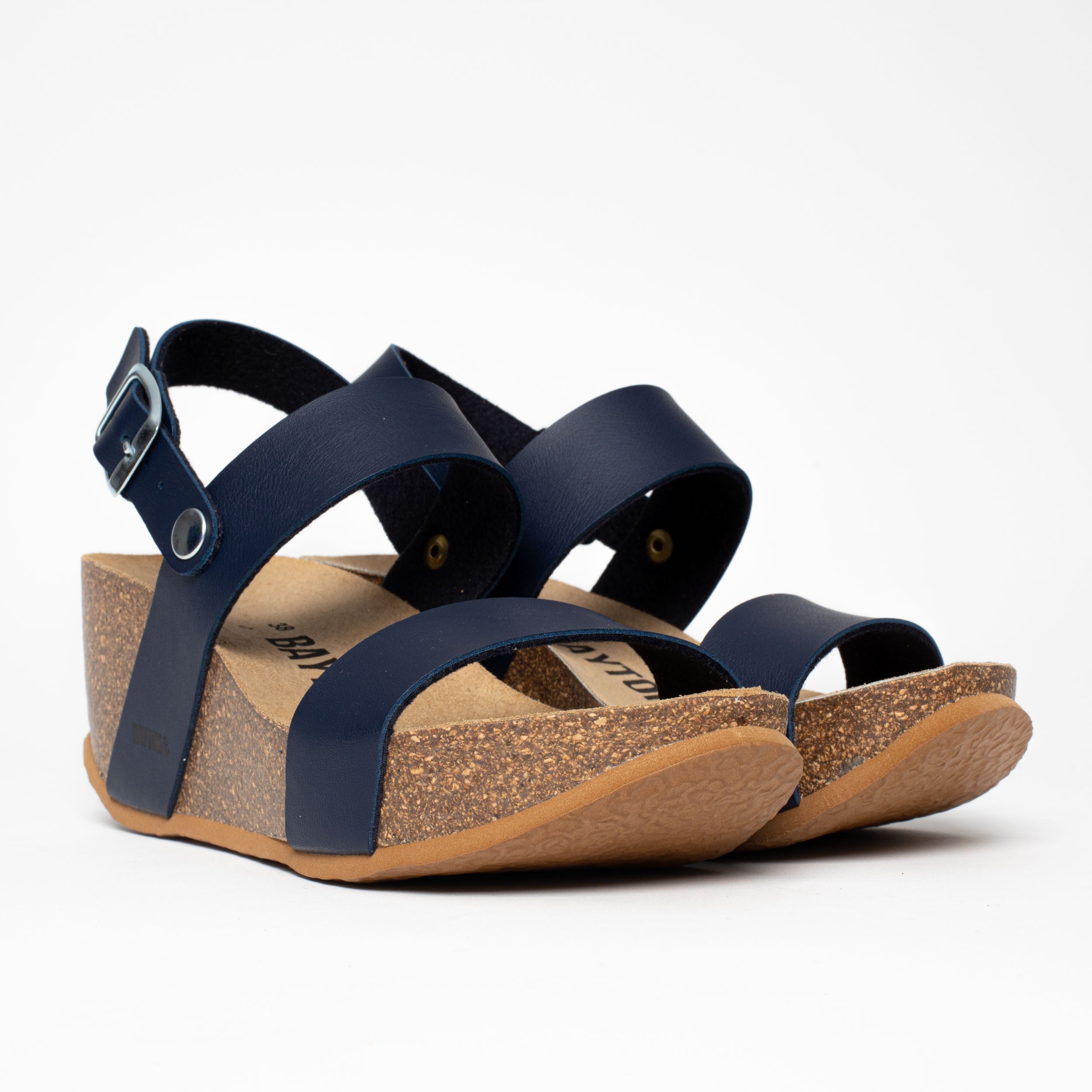 Sandalias Selene Azul Marino Cuña y Semicuña
