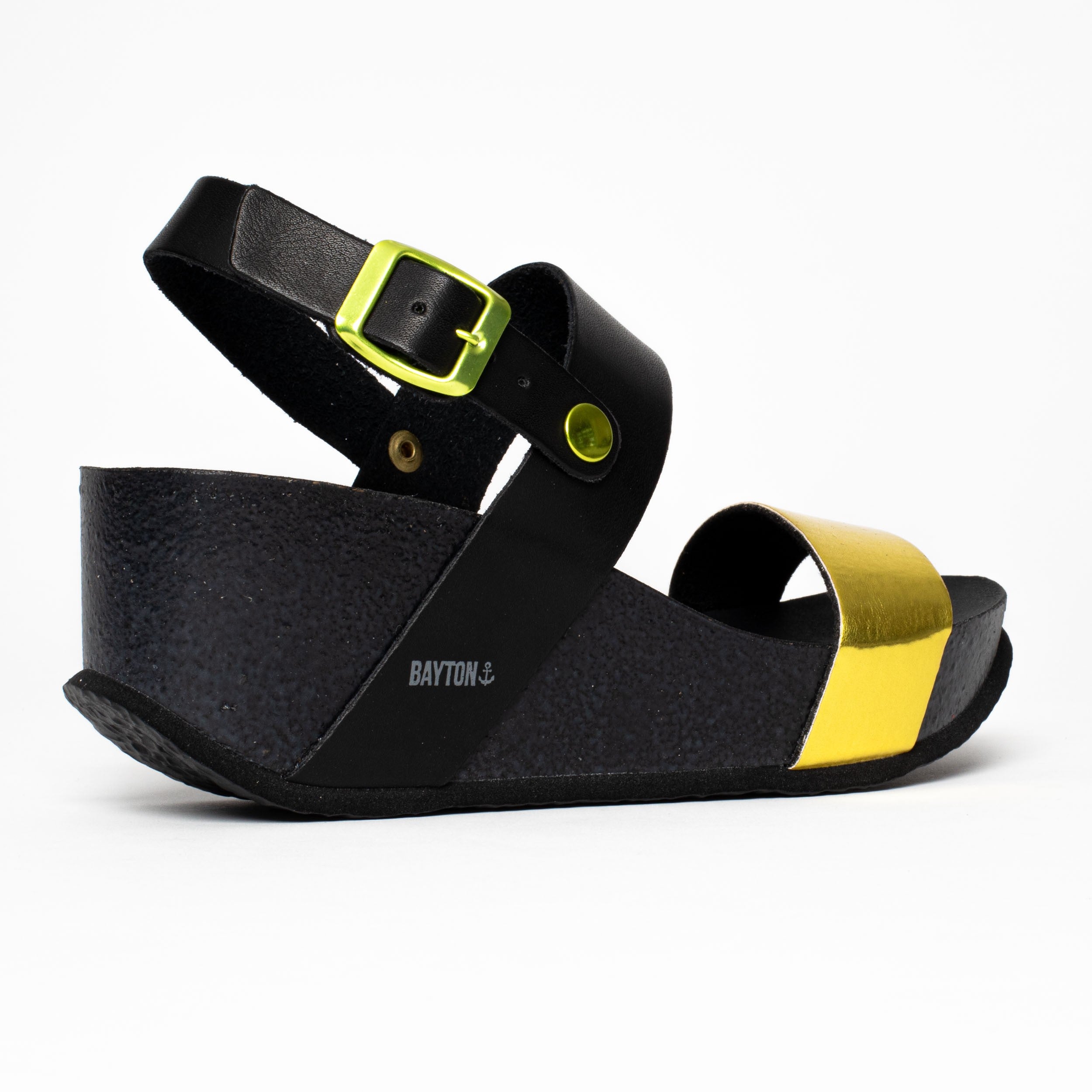 Sandalias Selene de cuña y semicuña amarillas y negras