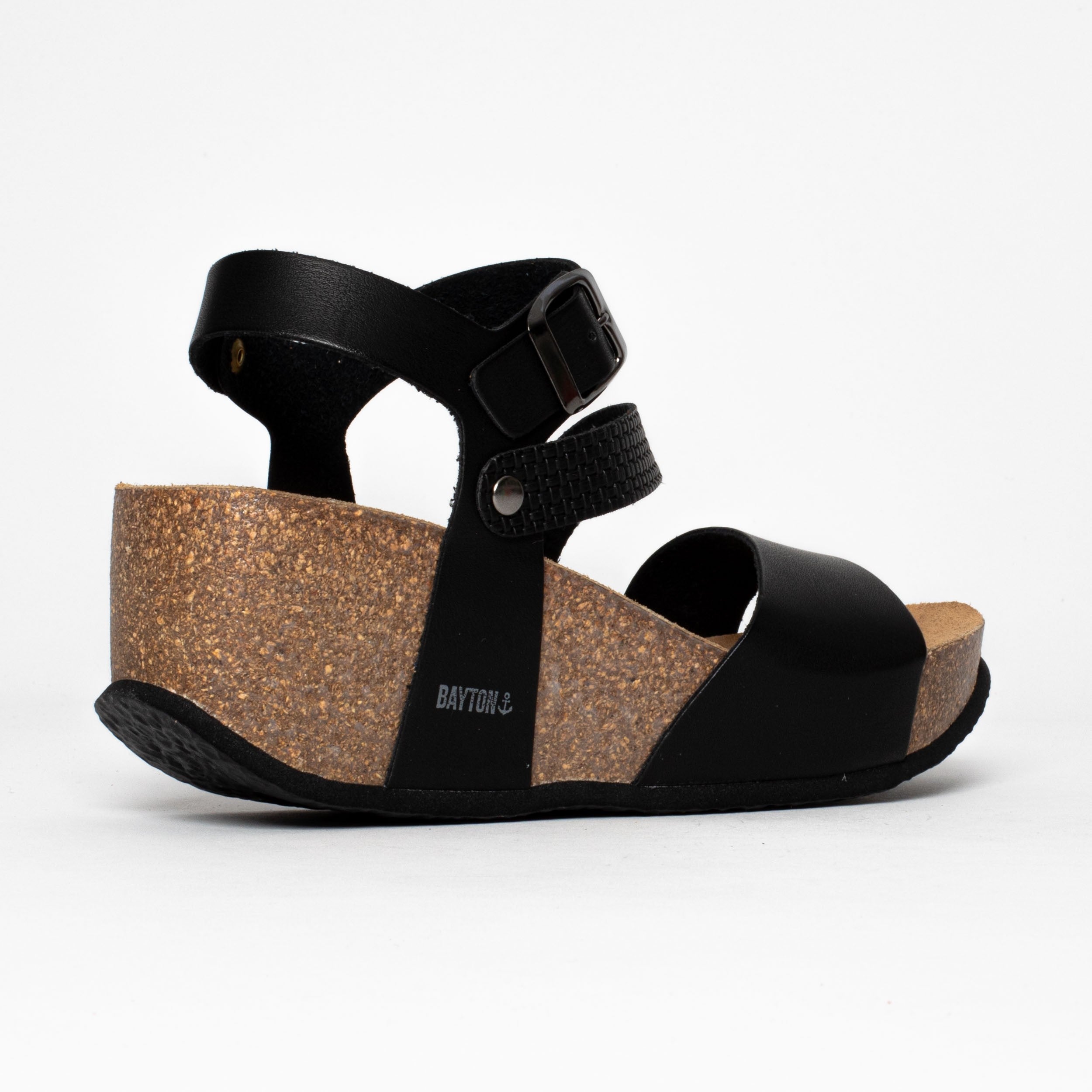 Sandalias Melilla Cuña Y Semicuña Negras