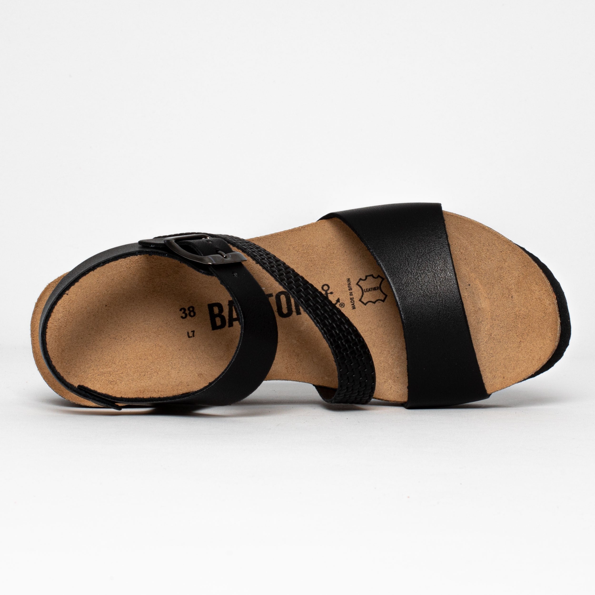 Sandalias Melilla Cuña Y Semicuña Negras