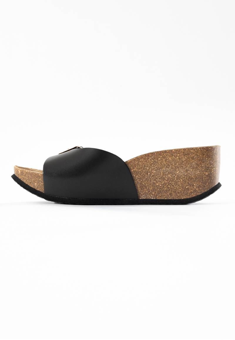 Sandalias Luna Cuña Y Semicuña Negro