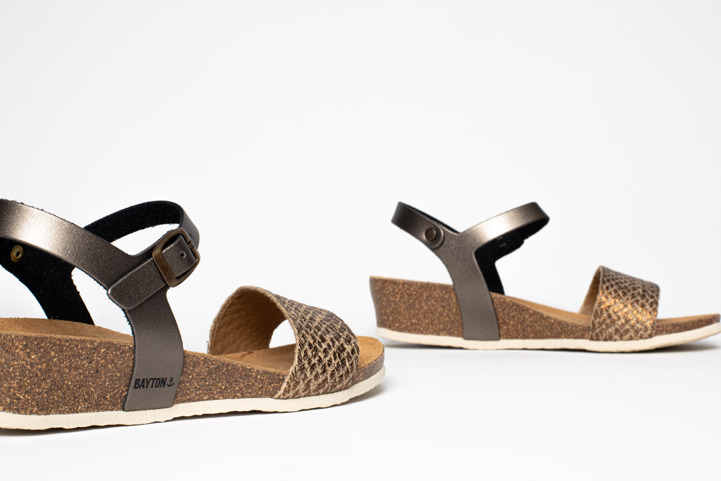 Leganés Sandalias Cuña Y Semicuña Bronce Y Peltre
