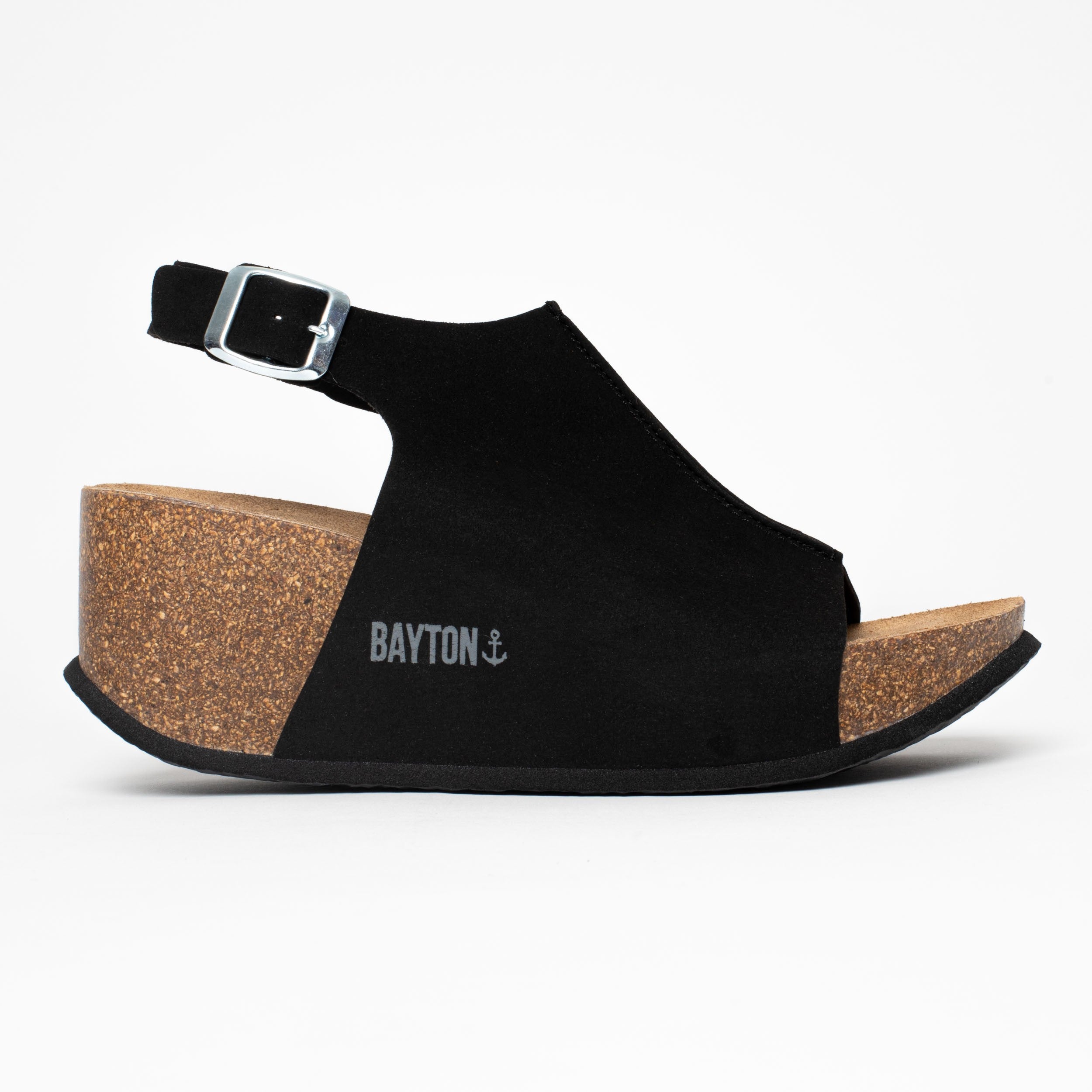 Sandalias Cruz Cuña Y Semicuña Negro