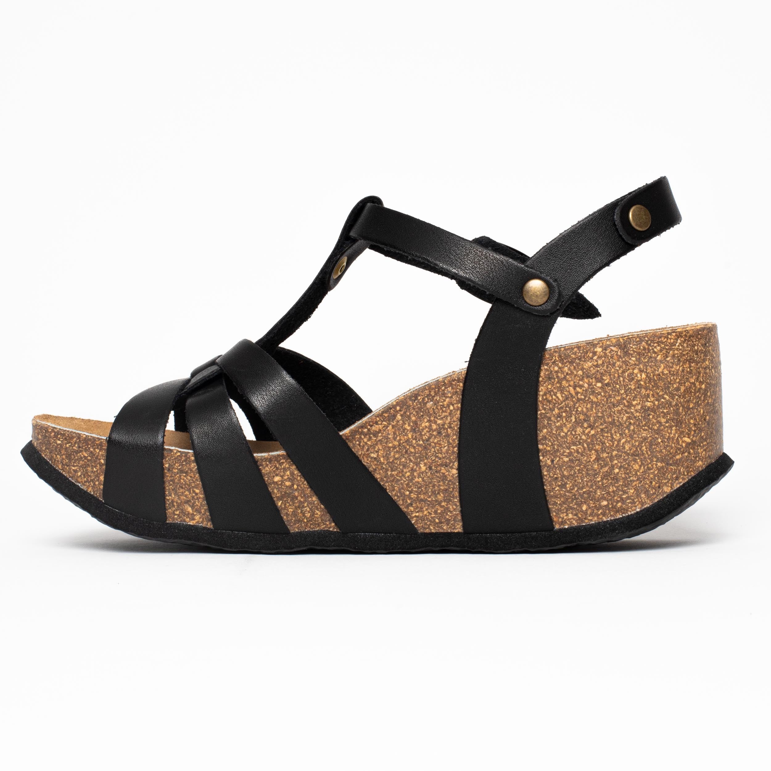 Sandalias Lanzarote Cuña Y Semicuña Negro