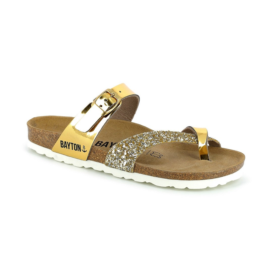 Diane Gold Toe-Strap Sandals