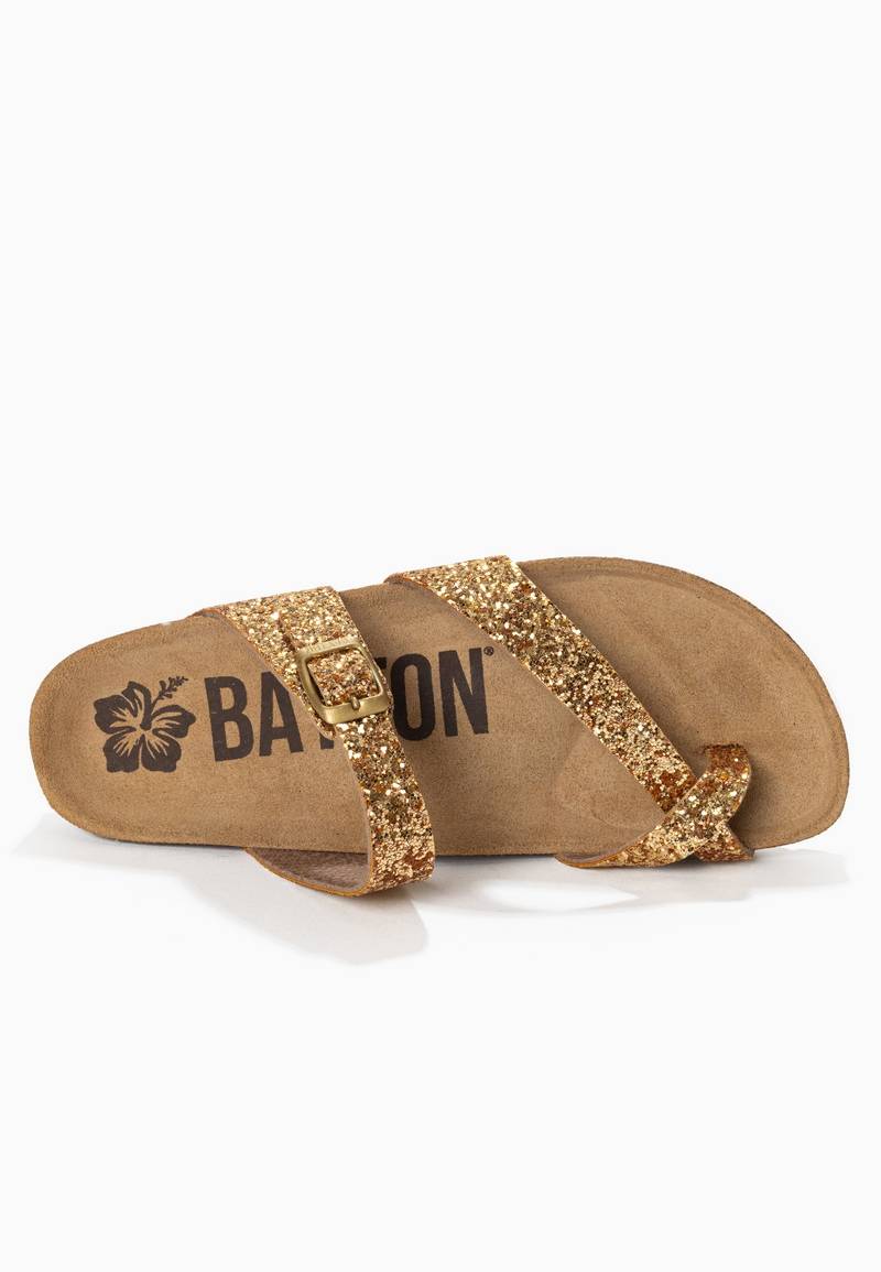 Sandalias Diane doradas con purpurina