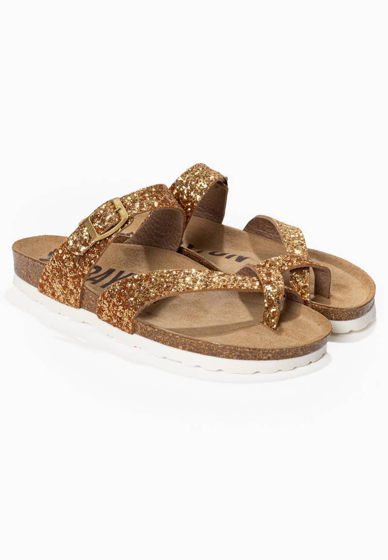 Sandalias Diane doradas con purpurina