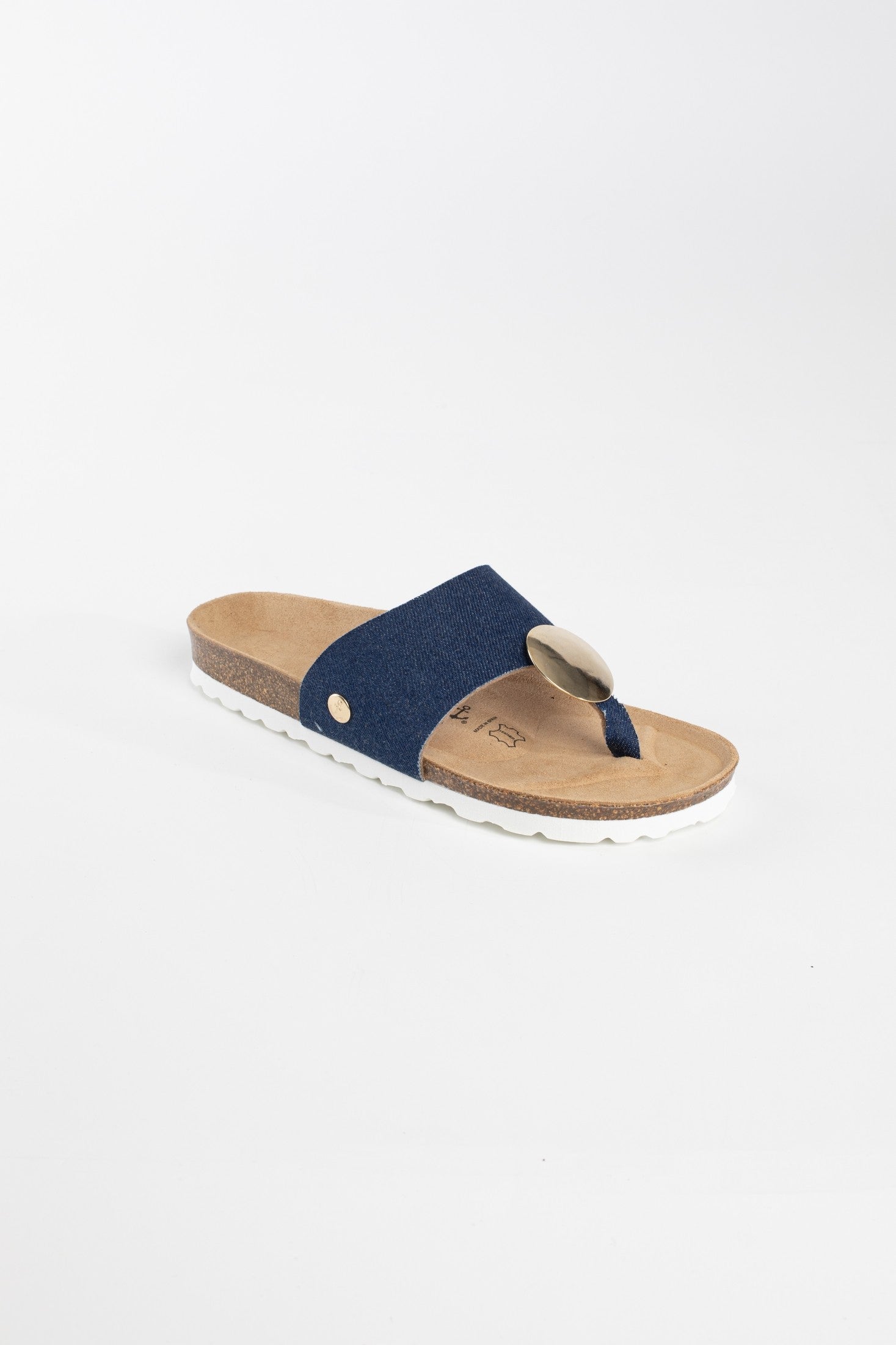 Galante 1 Strap Raw Blue Denim Toe-Thong Sandals