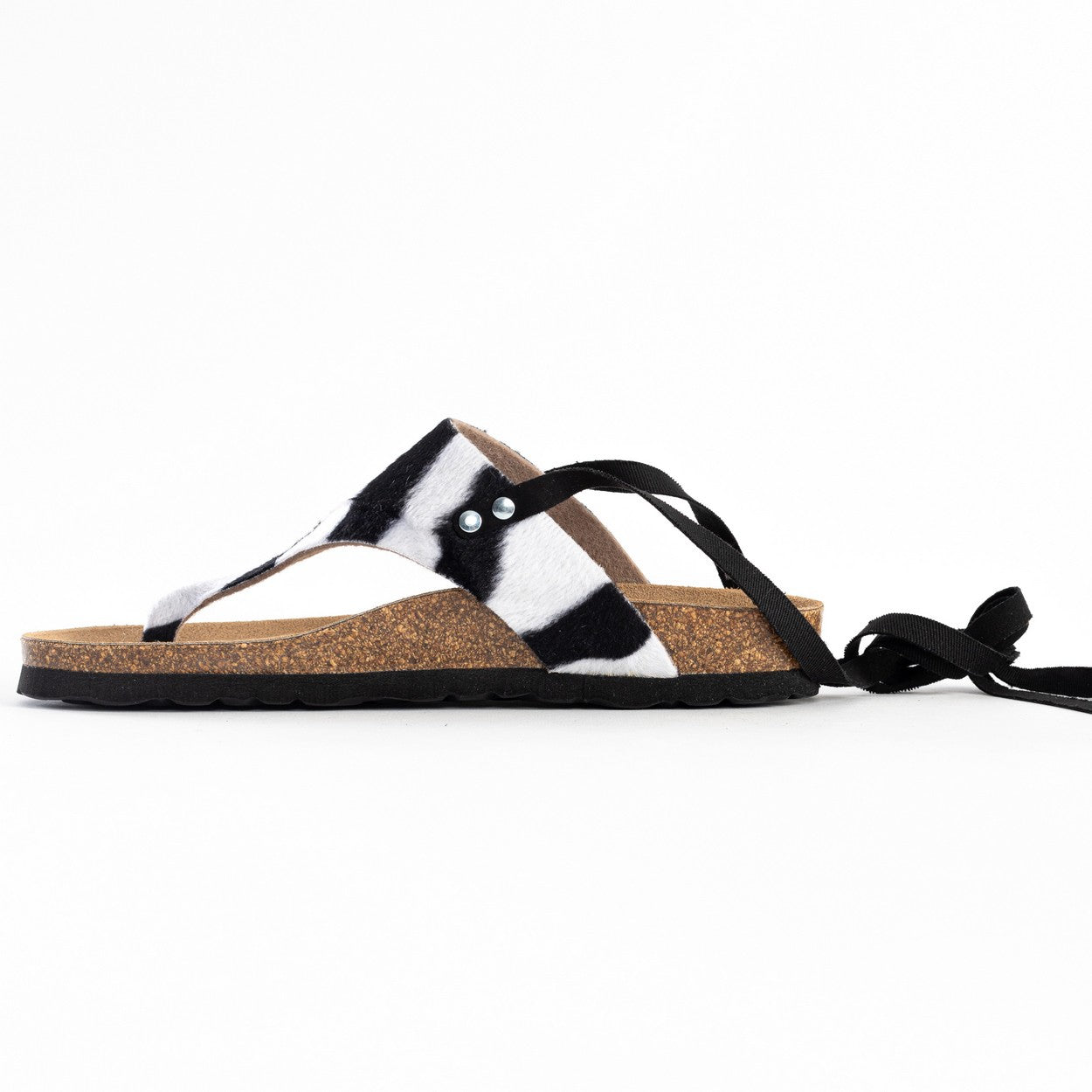 Geres Zebra Toe-Strap Sandals