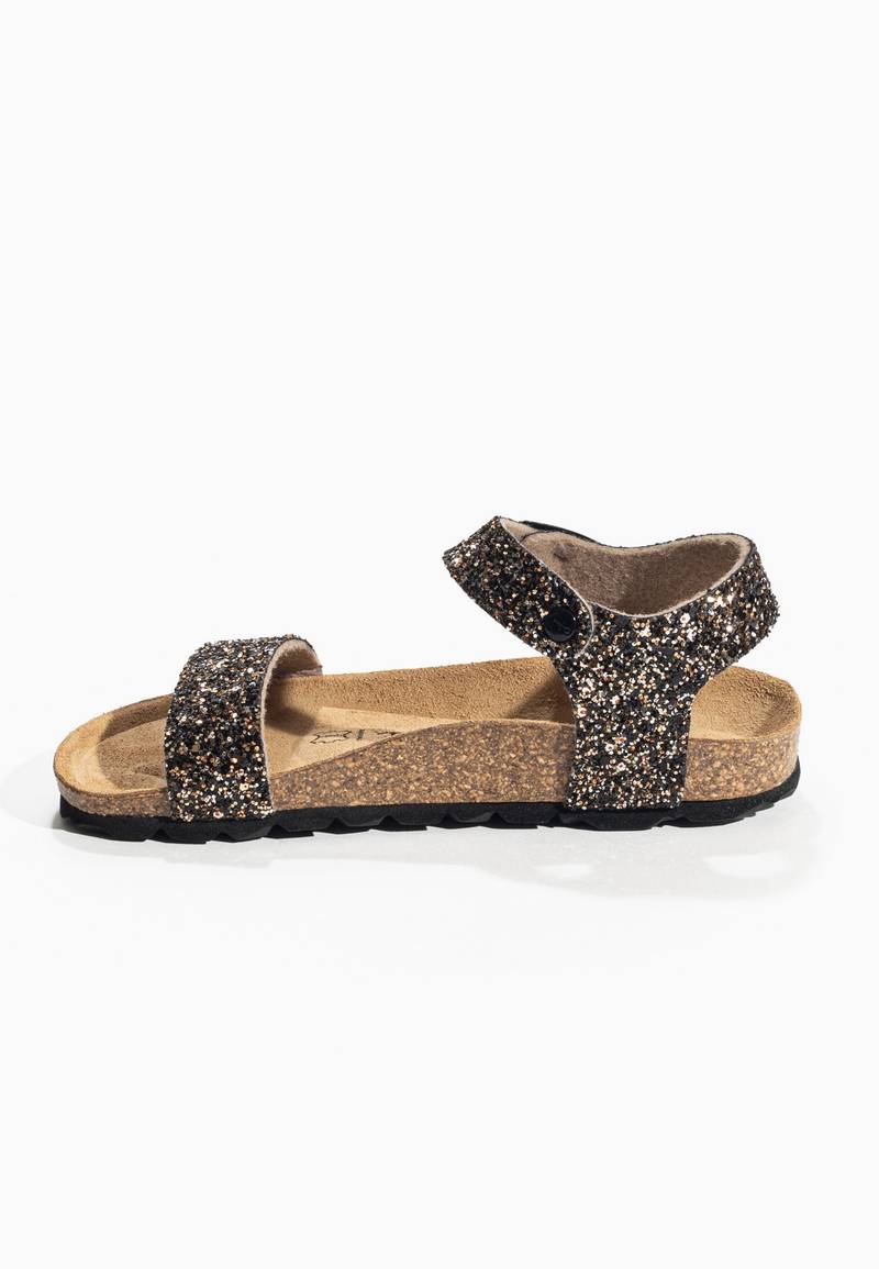 Gwenola Bronze Glitter Multi-Strap Sandals
