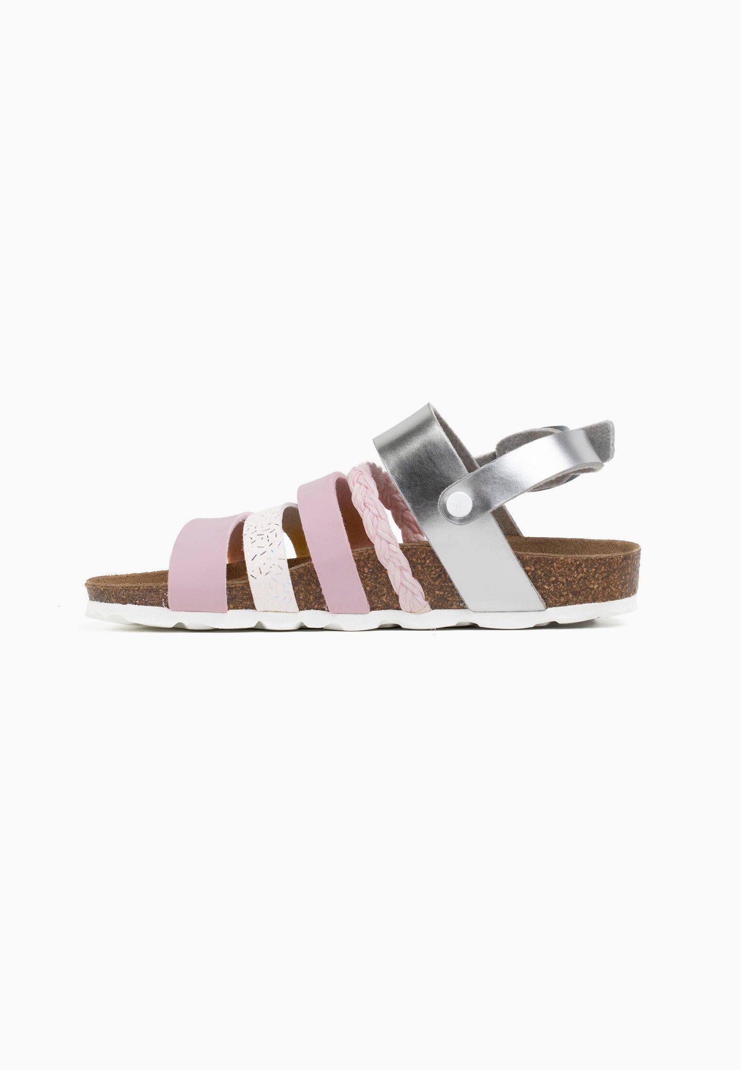 Joy Pink and Silver Multi-Strap Sandals