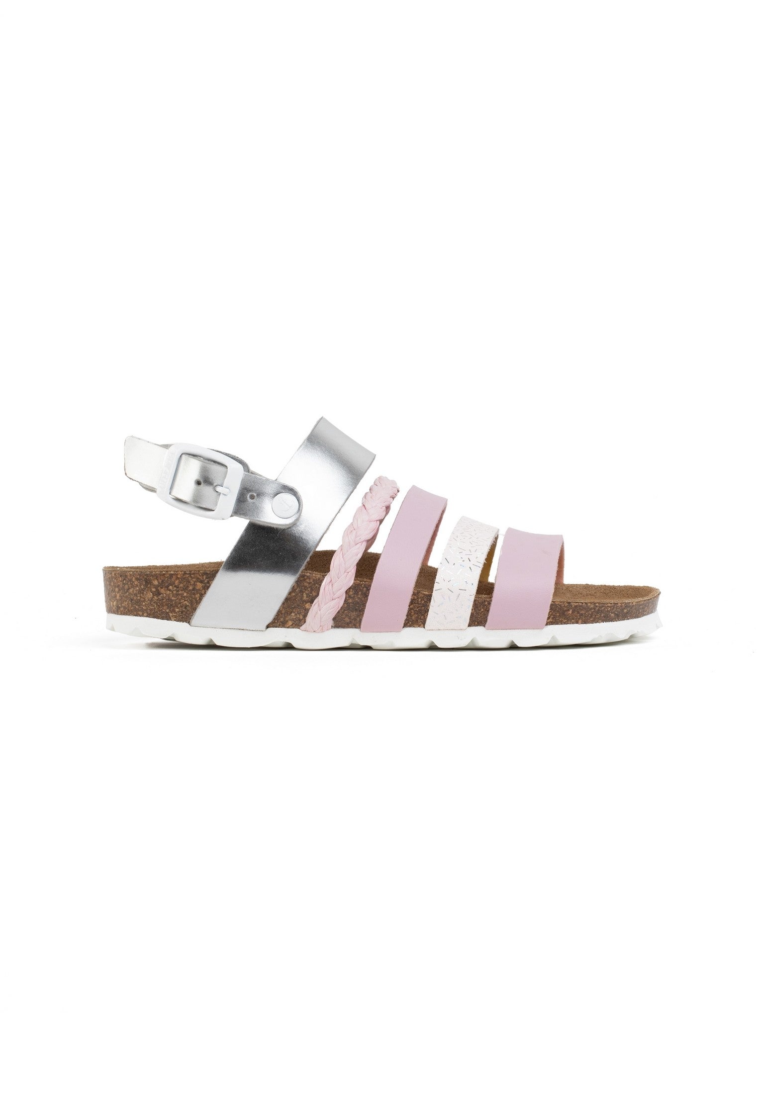 Joy Pink and Silver Multi-Strap Sandals