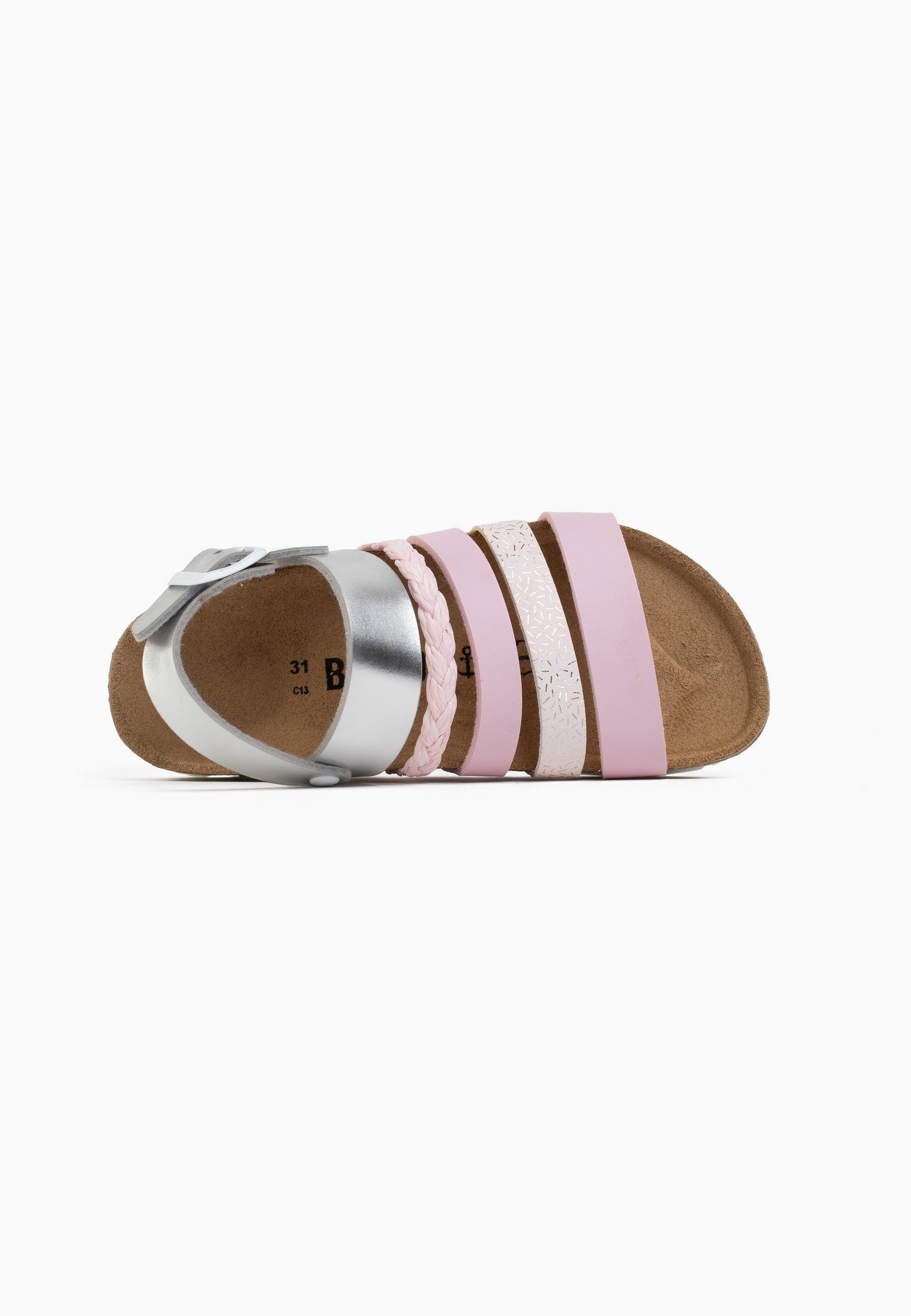 Joy Pink and Silver Multi-Strap Sandals