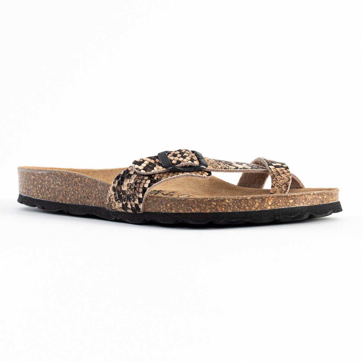 Sandales à Talons Hauts Nickles En Simili Python Marron - Pointure 7.5 M, Style à Lanières