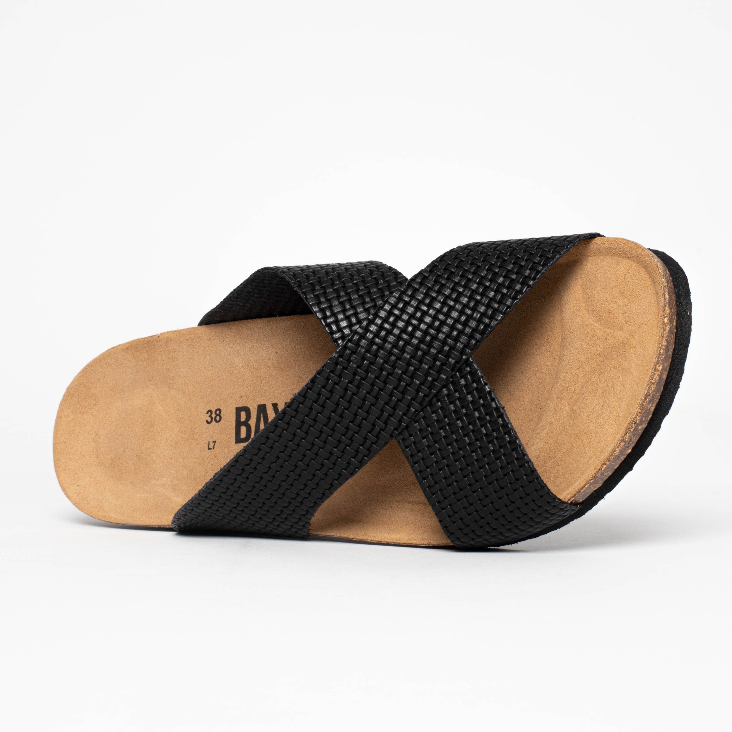 Sandalias Marta Cuña Y Semicuña Negro