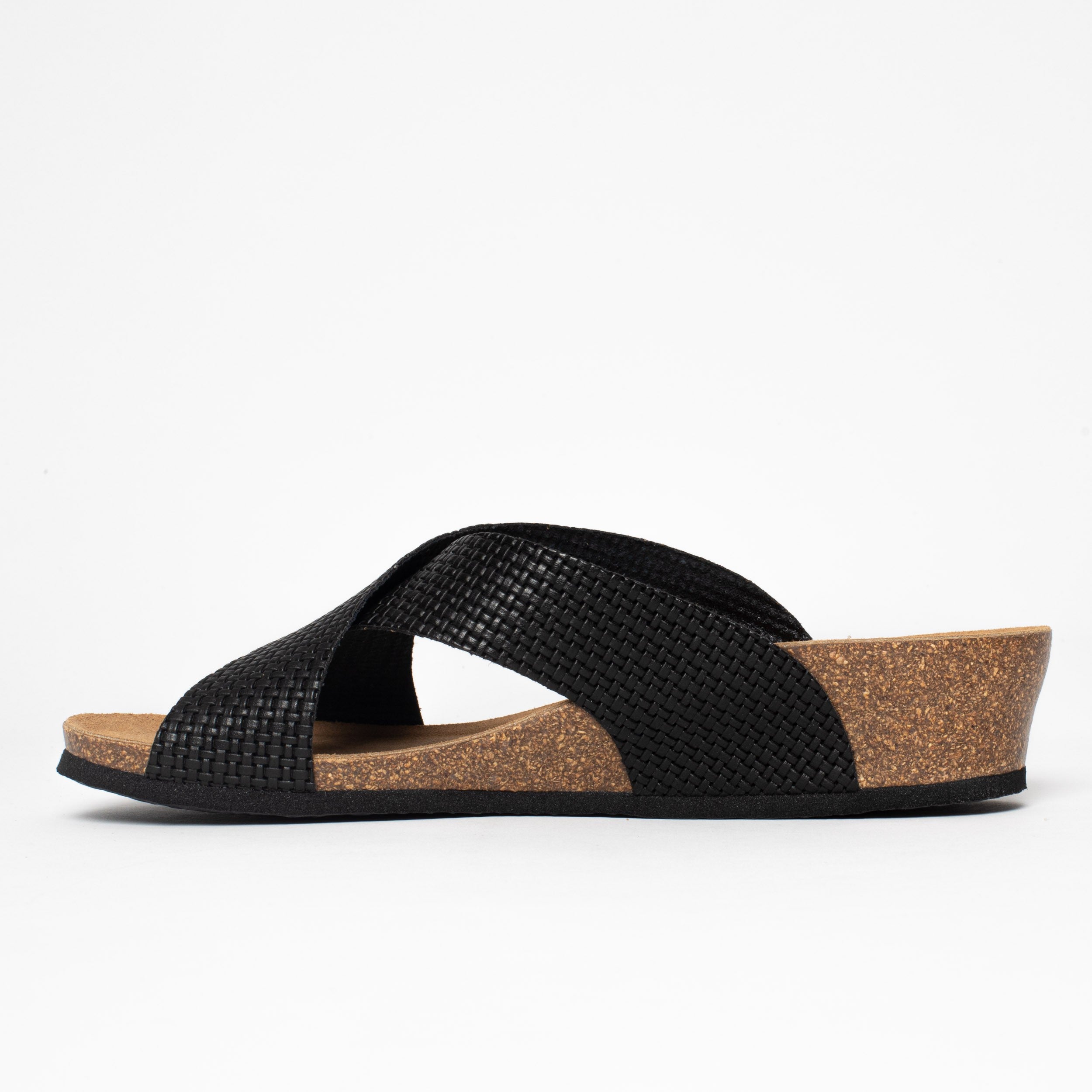 Sandalias Marta Cuña Y Semicuña Negro
