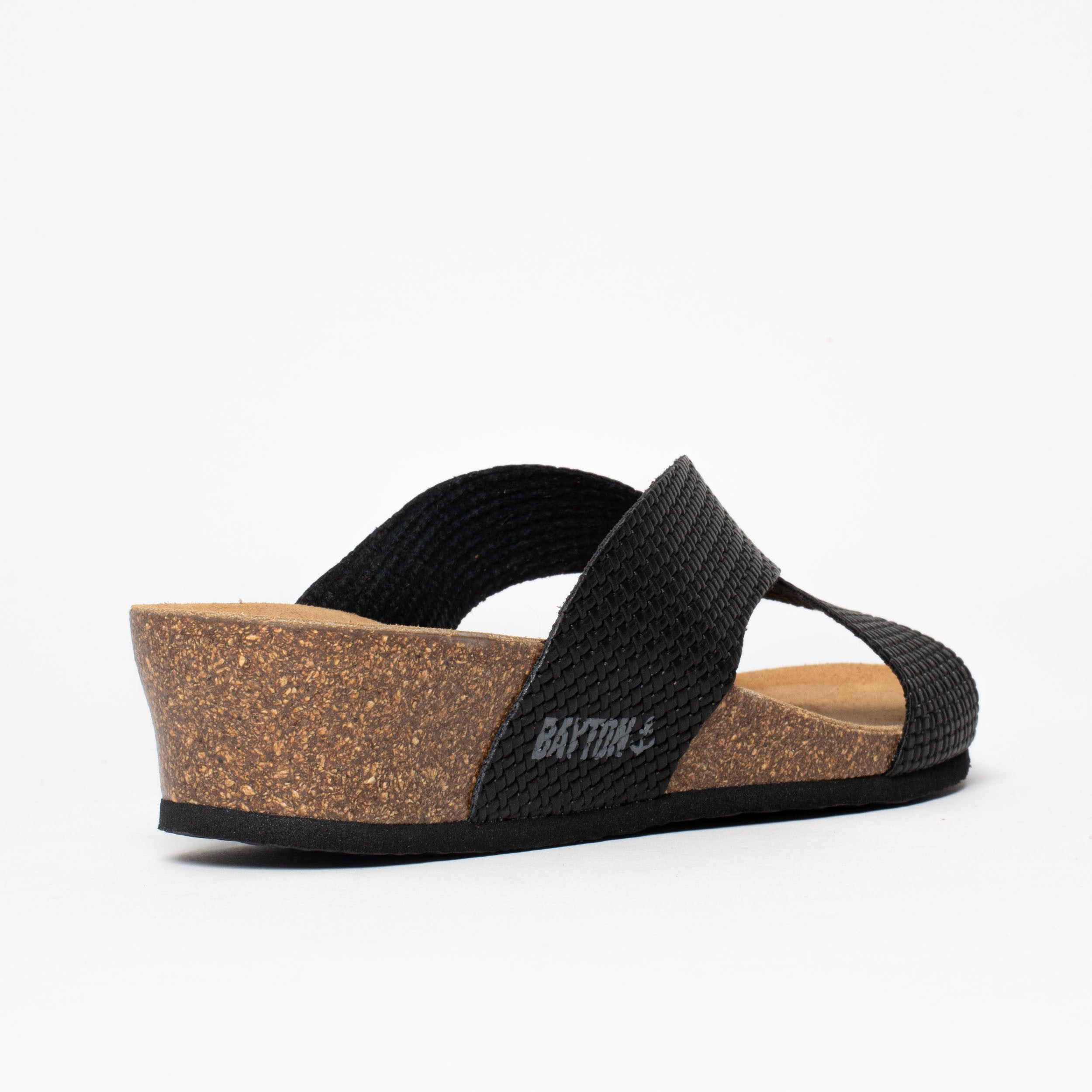 Sandalias Marta Cuña Y Semicuña Negro