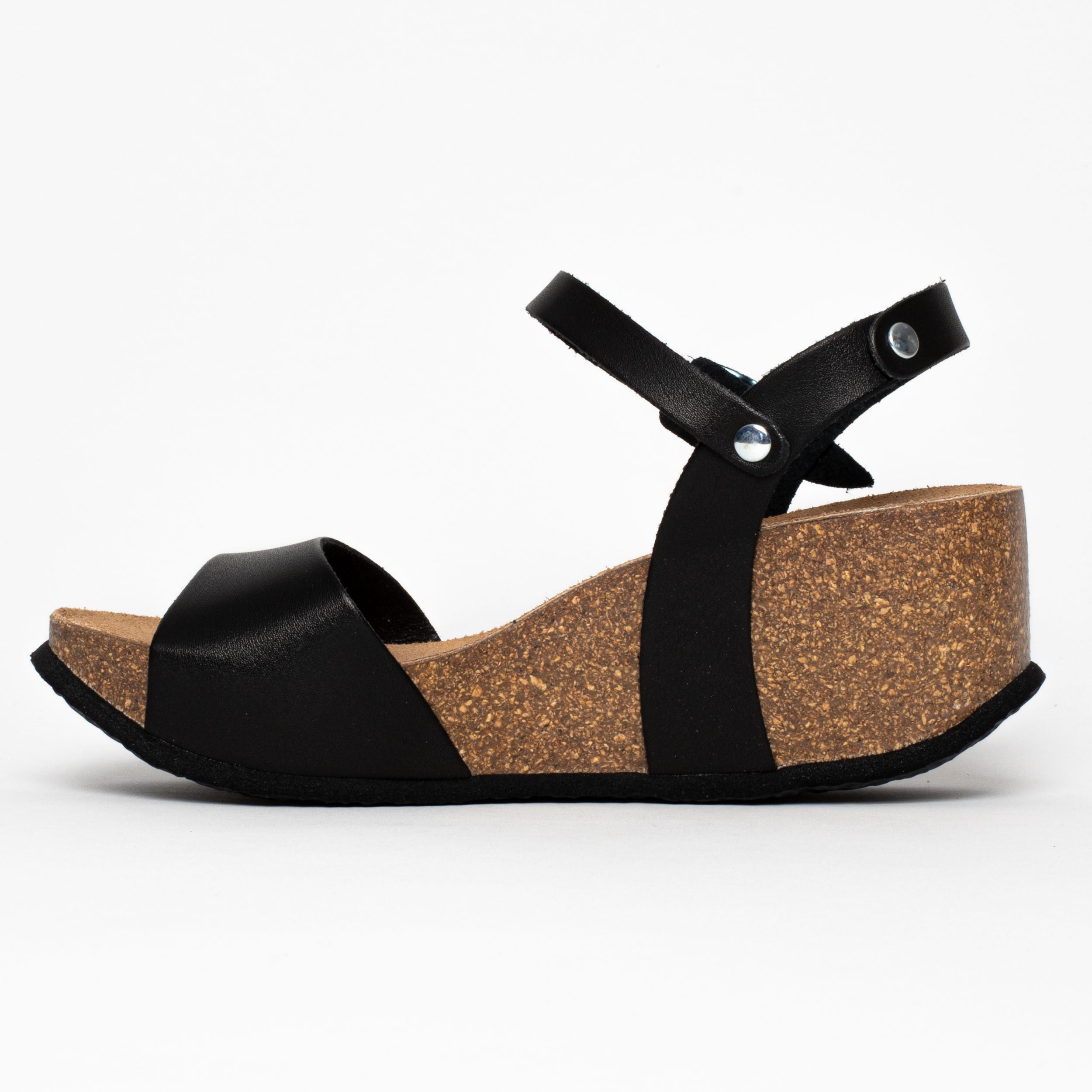 Sandalias Maya Cuña Y Semicuña Negro