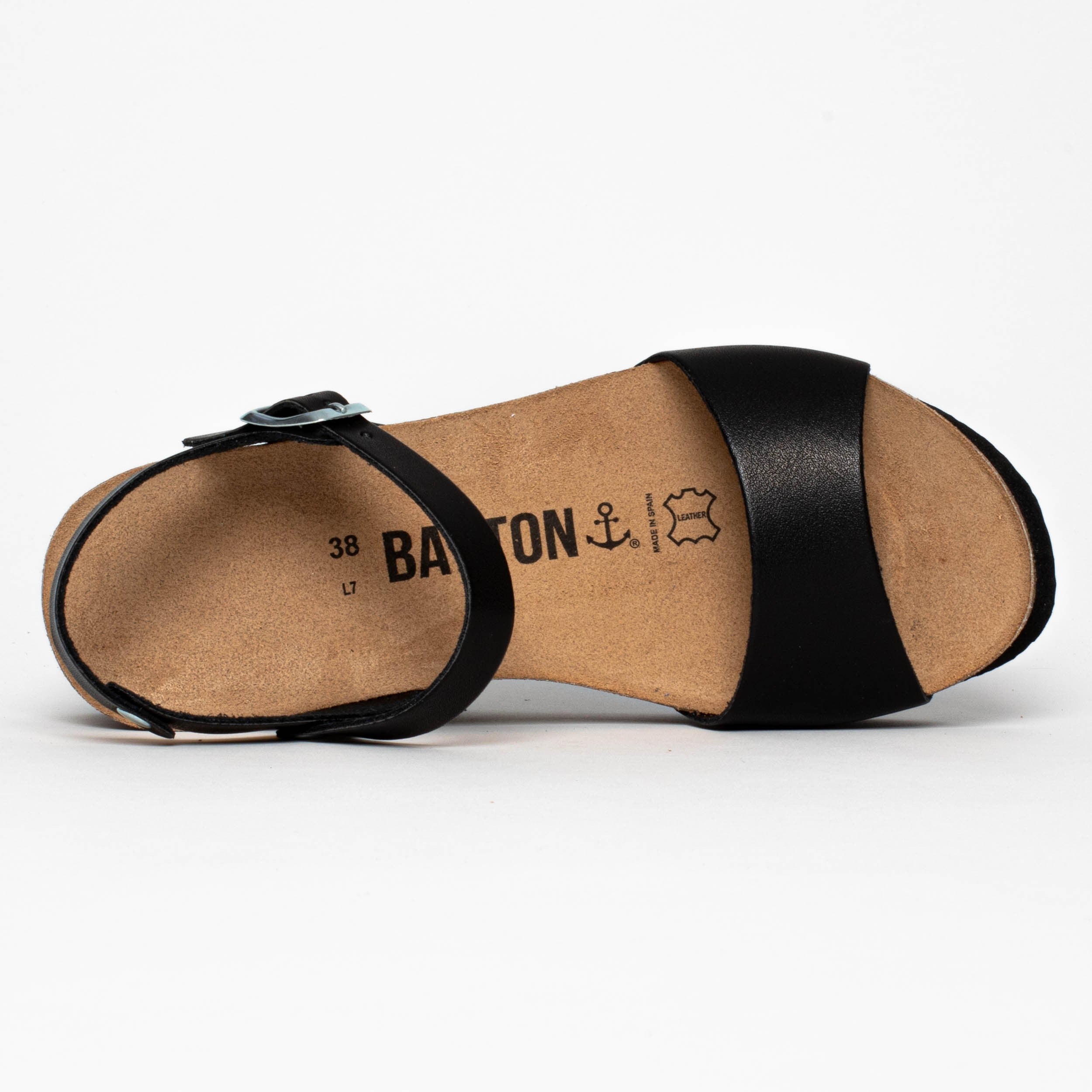 Sandalias Maya Cuña Y Semicuña Negro