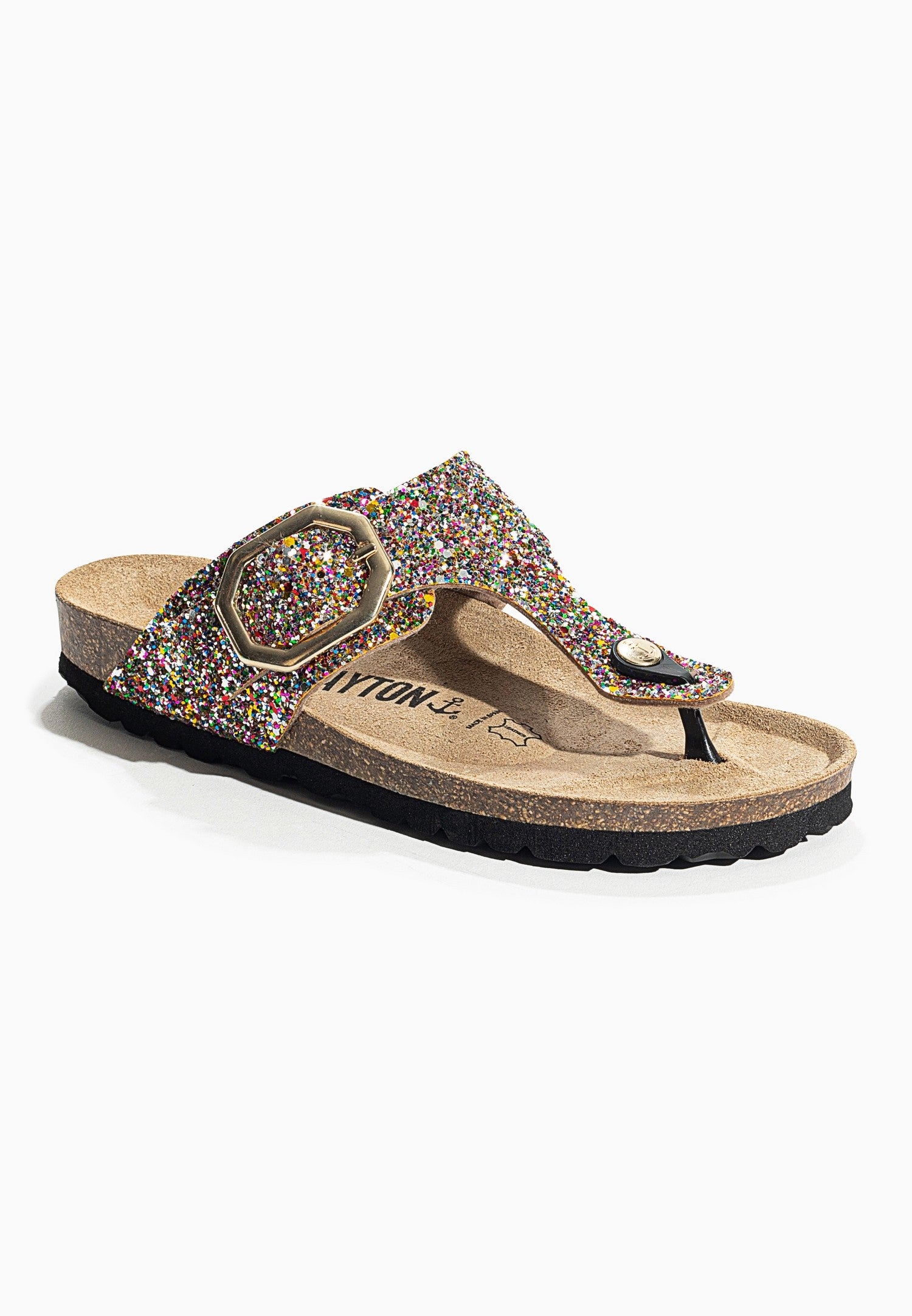 Multi-Colored Glitter Mercury Sandals with Toe Post