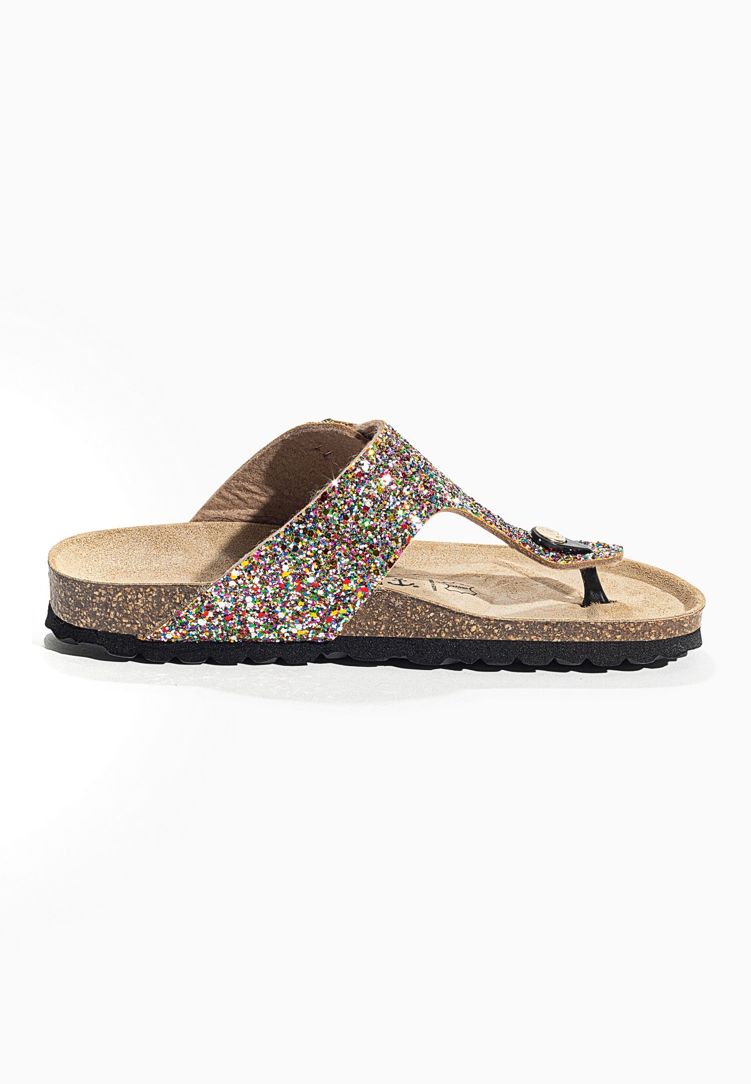 Multi-Colored Glitter Mercury Sandals with Toe Post
