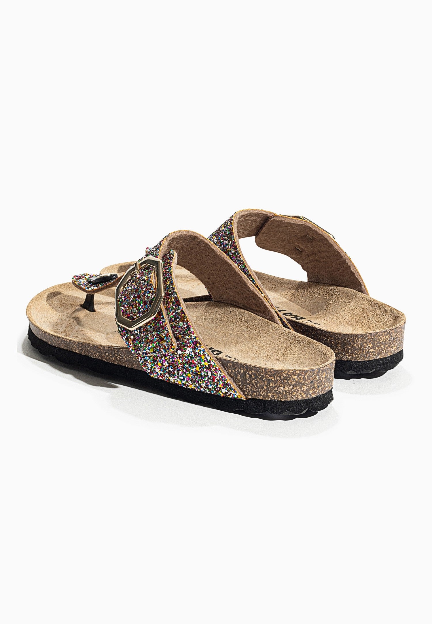 Multi-Colored Glitter Mercury Sandals with Toe Post