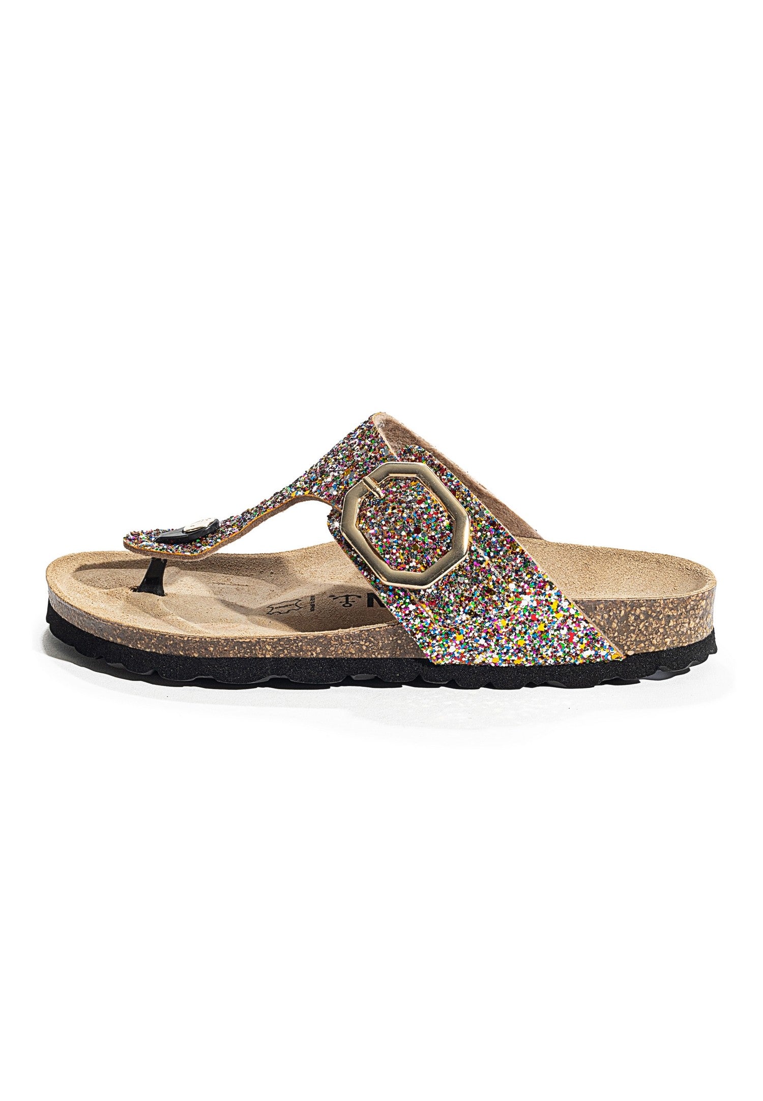 Multi-Colored Glitter Mercury Sandals with Toe Post