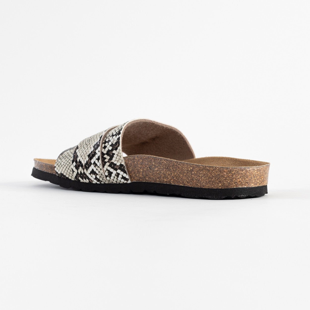 Sandales 1 Bride Orense Noir Et Beige Python