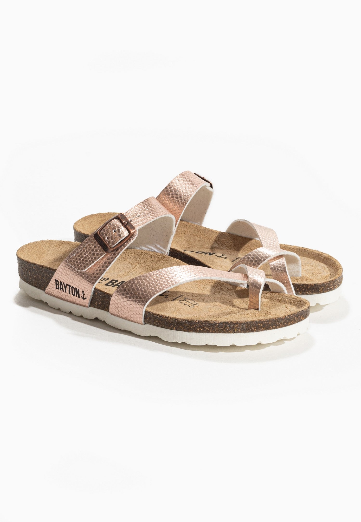 Triade Rose Gold Toe Post Sandals